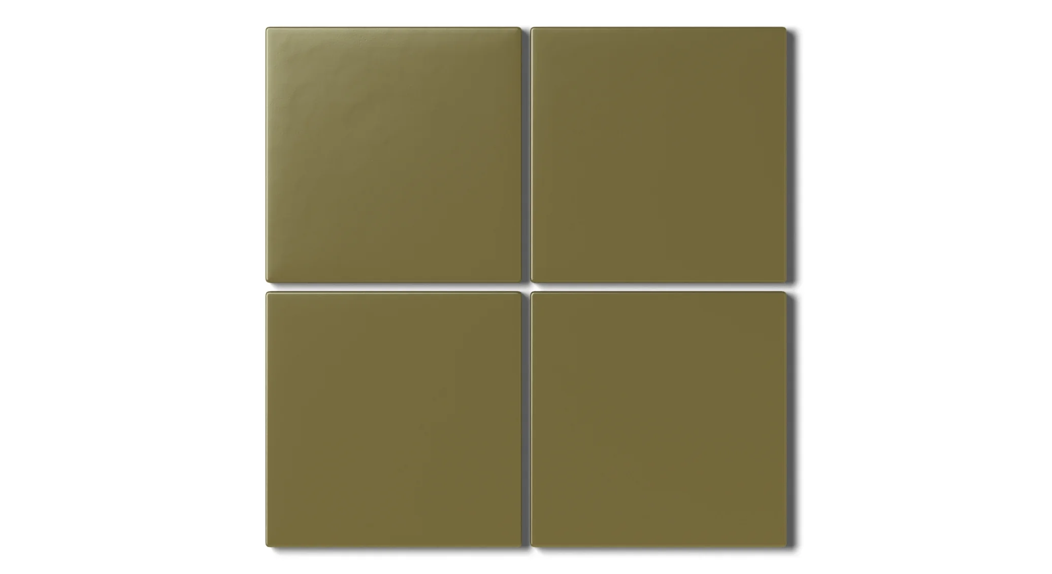 4x4 Natural Press Ceramic Tile in Sap Green Matte - Rockland Interiors Inc.