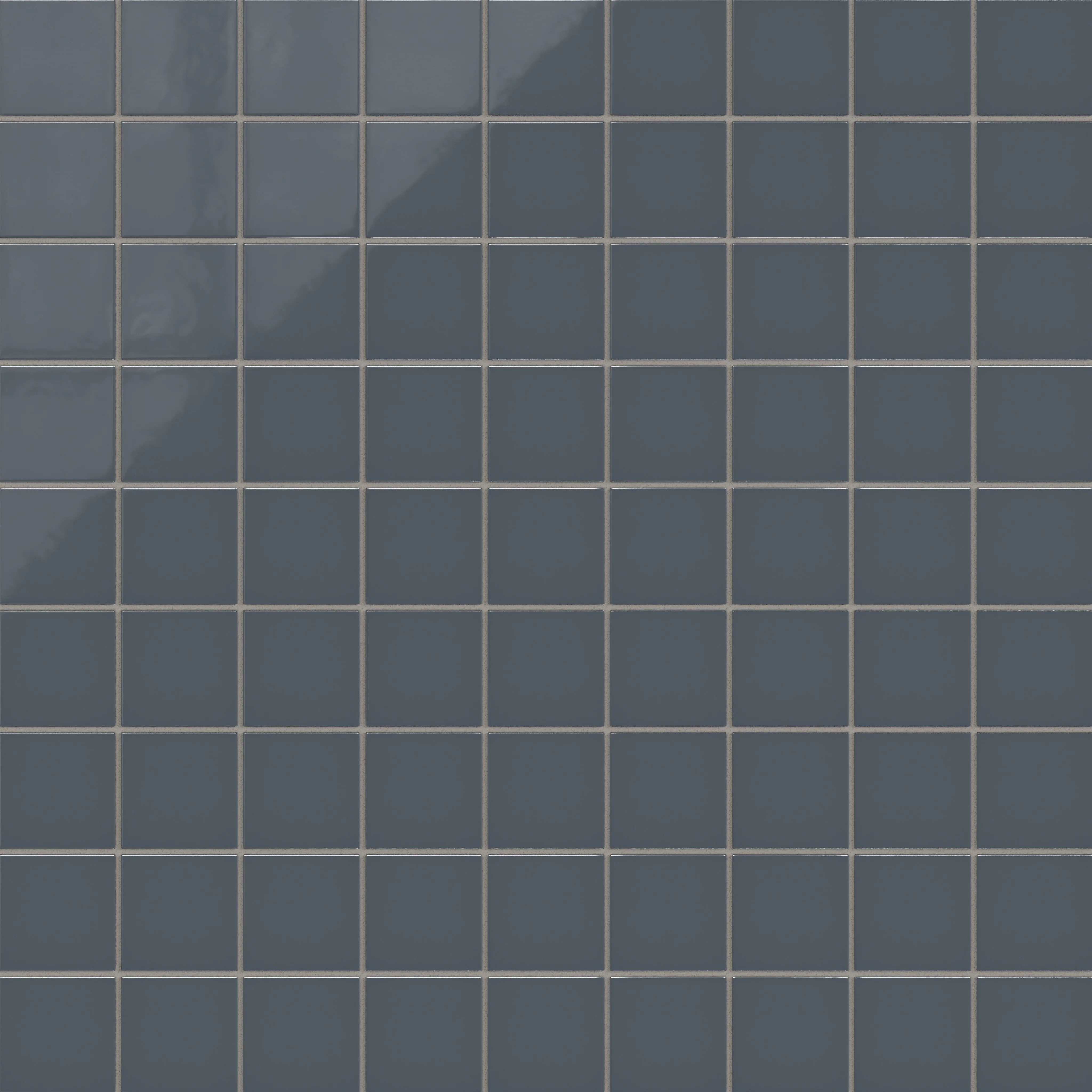 3x3 Straight Set Sheeted Natural Press Ceramic Mosaic Tile in Indigo Gloss - Rockland Interiors Inc.