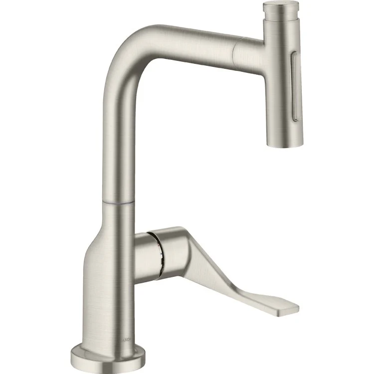 Kitchen Faucet Citterio Select On/Off Push Button 1 Lever ADA Stainless Steel Optic Pull-Out 2 Function 150 DEG Swivel 1 Hole 1.75 Gallons per Minute - Rockland Interiors Inc.