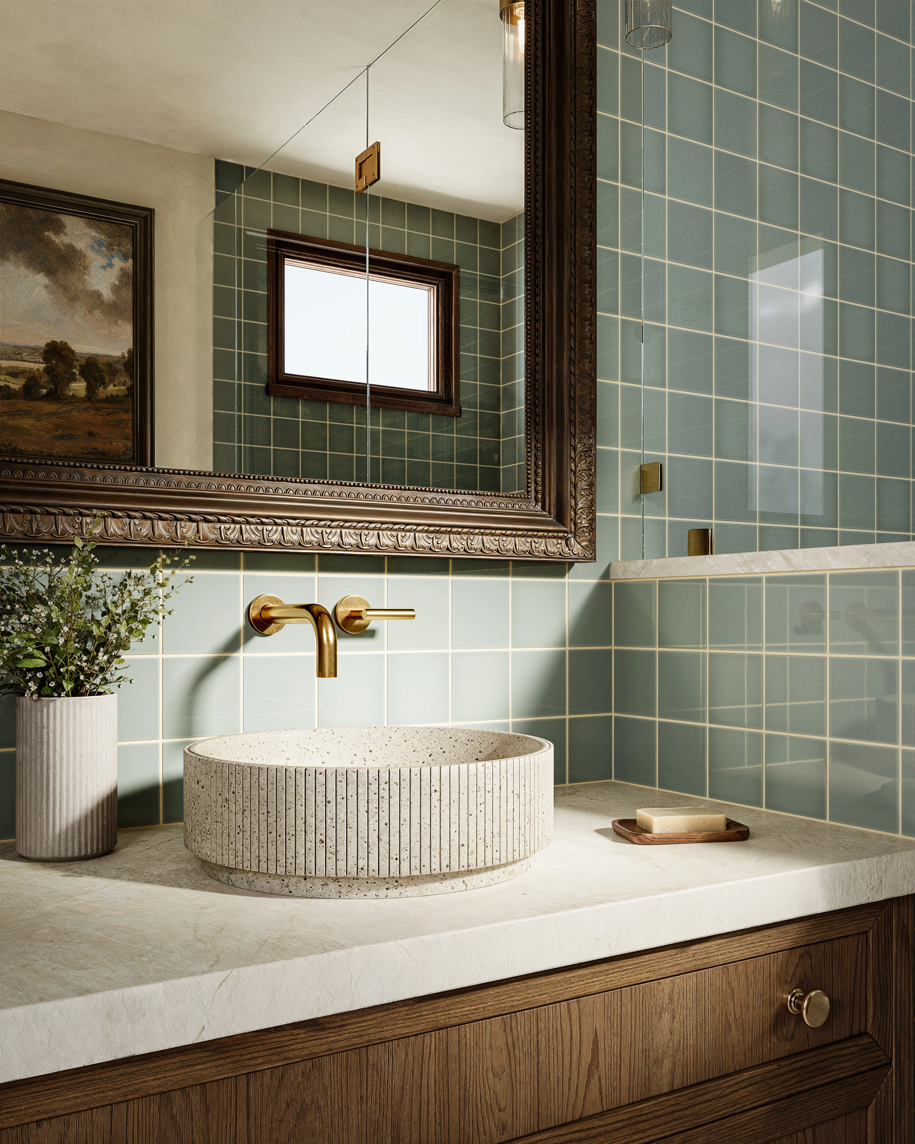 4x4 Natural Press Ceramic Tile in Hood River Gloss - Rockland Interiors Inc.
