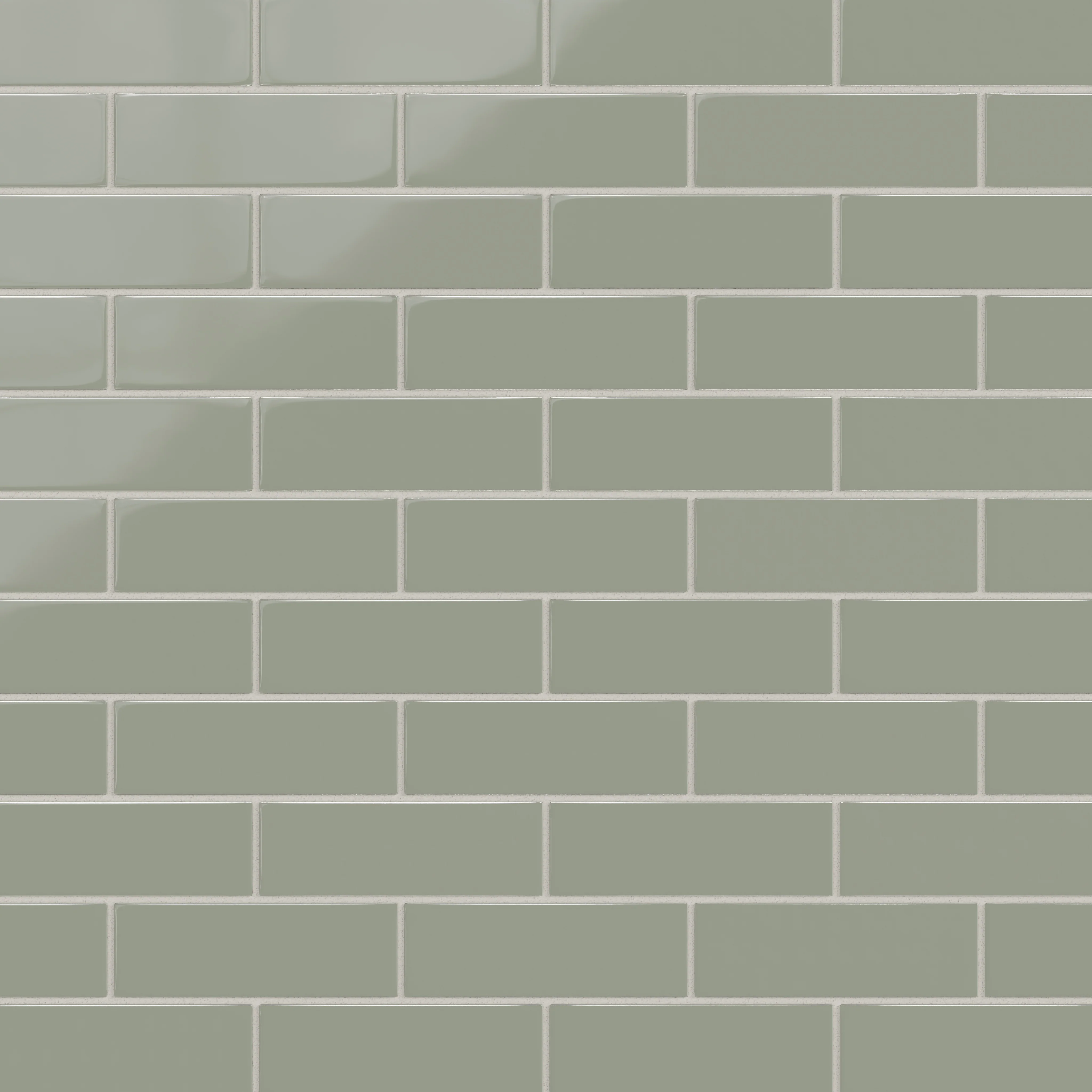 2x6 Natural Press Ceramic Tile in Terre Verte Gloss - Rockland Interiors Inc.