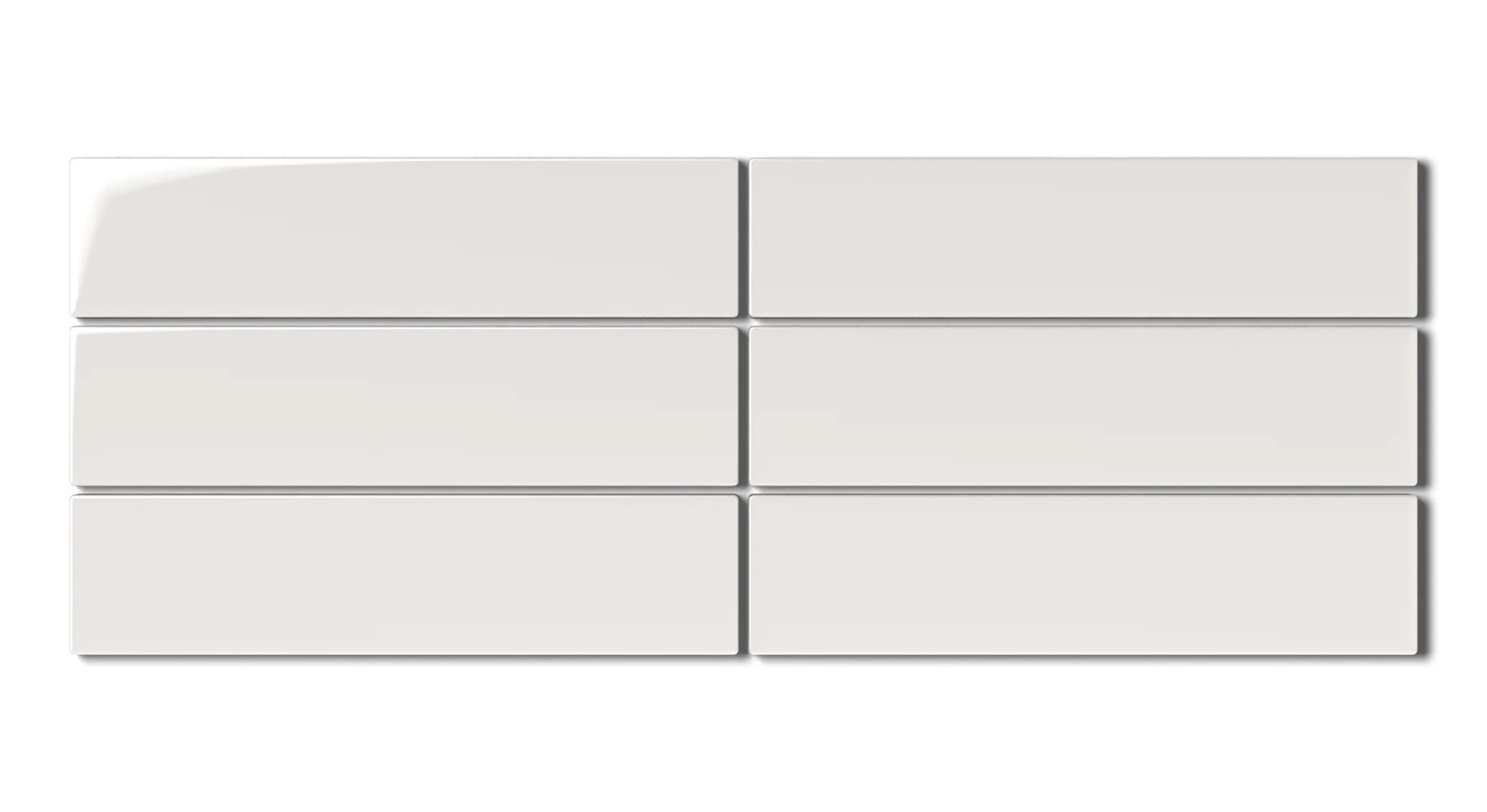 2x8 Natural Press Ceramic Tile in Flake White Gloss - Rockland Interiors Inc.