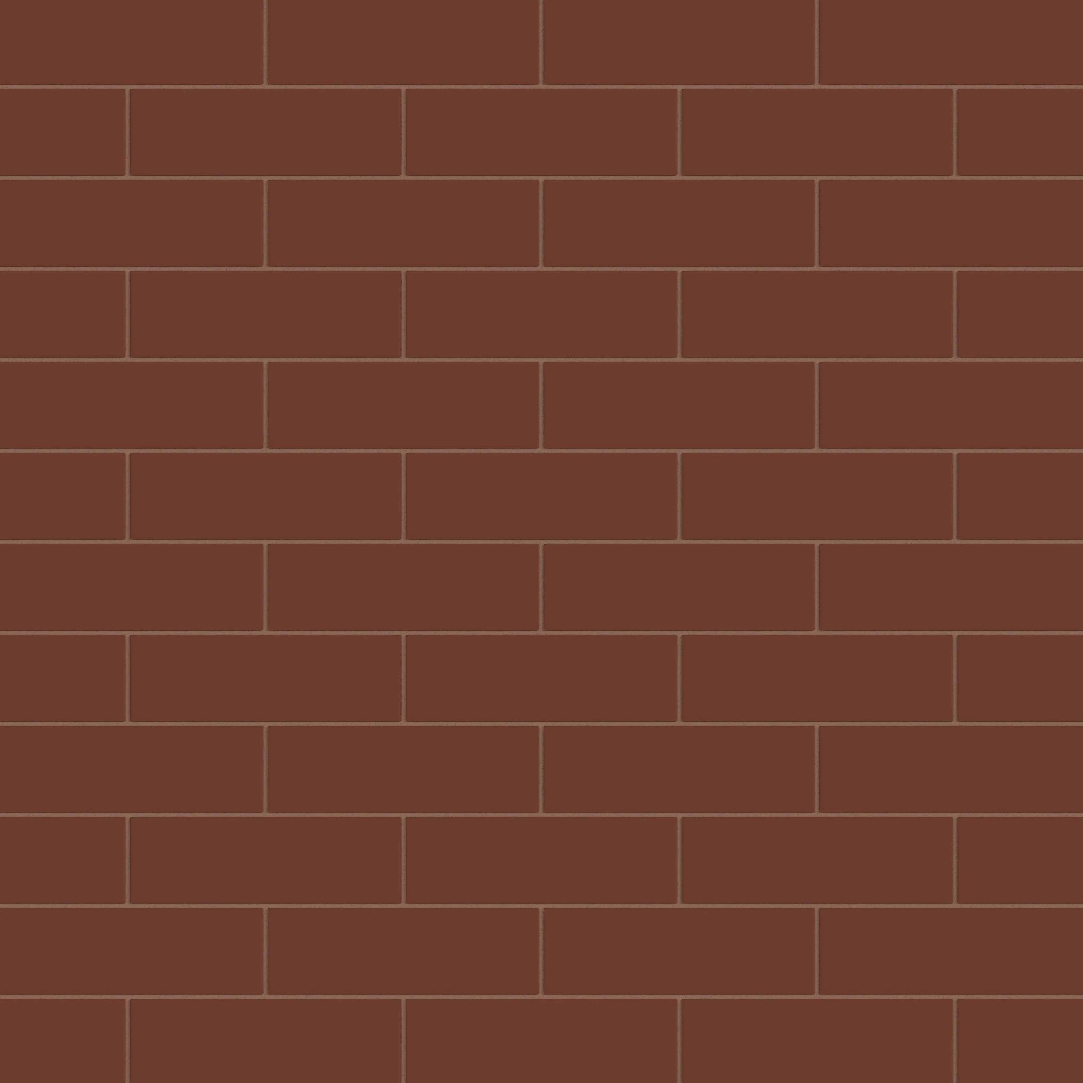 3x9 Natural Press Ceramic Tile in Red Iron Oxide Matte - Rockland Interiors Inc.