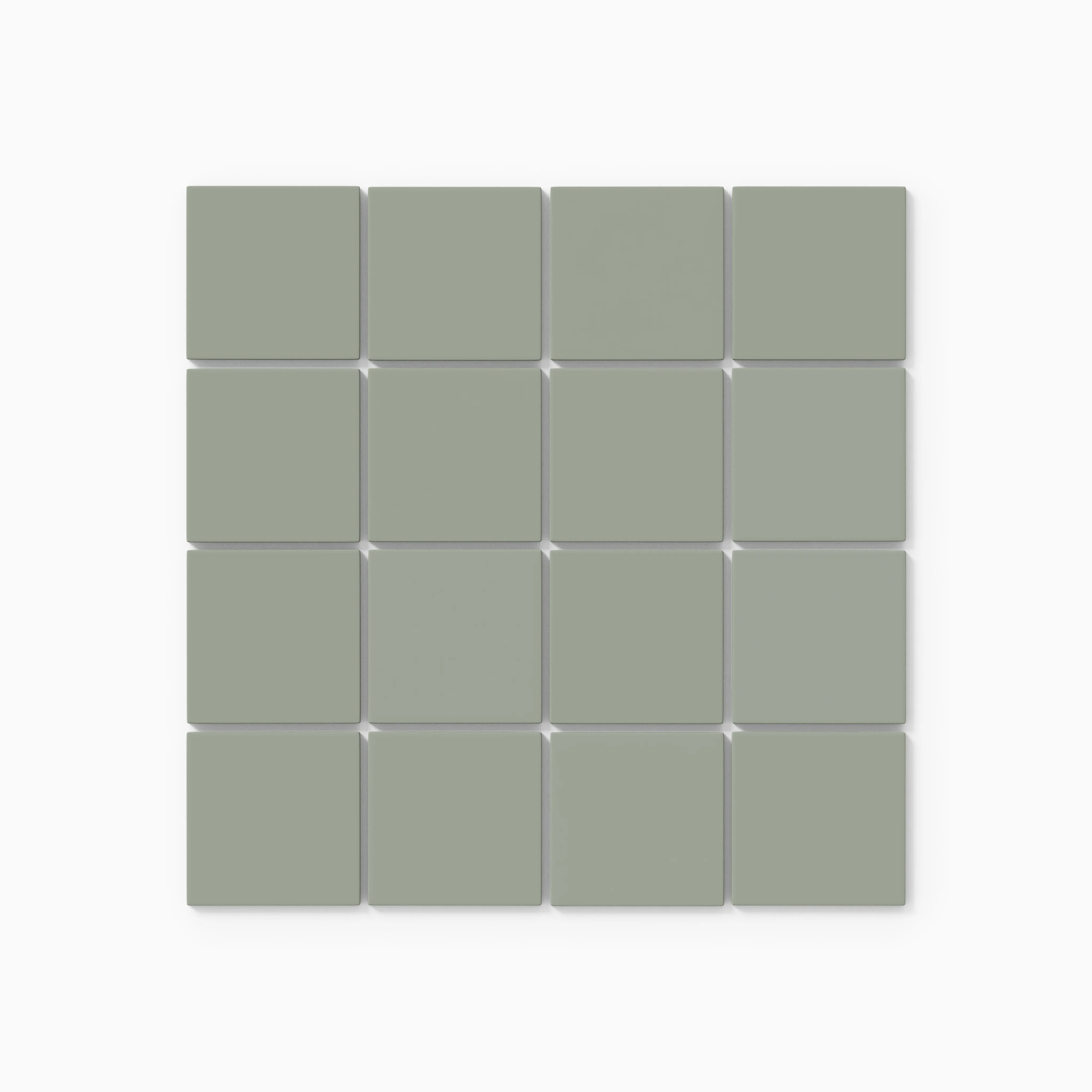 3x3 Straight Set Sheeted Natural Press Ceramic Mosaic Tile in Terre Verte Matte - Rockland Interiors Inc.