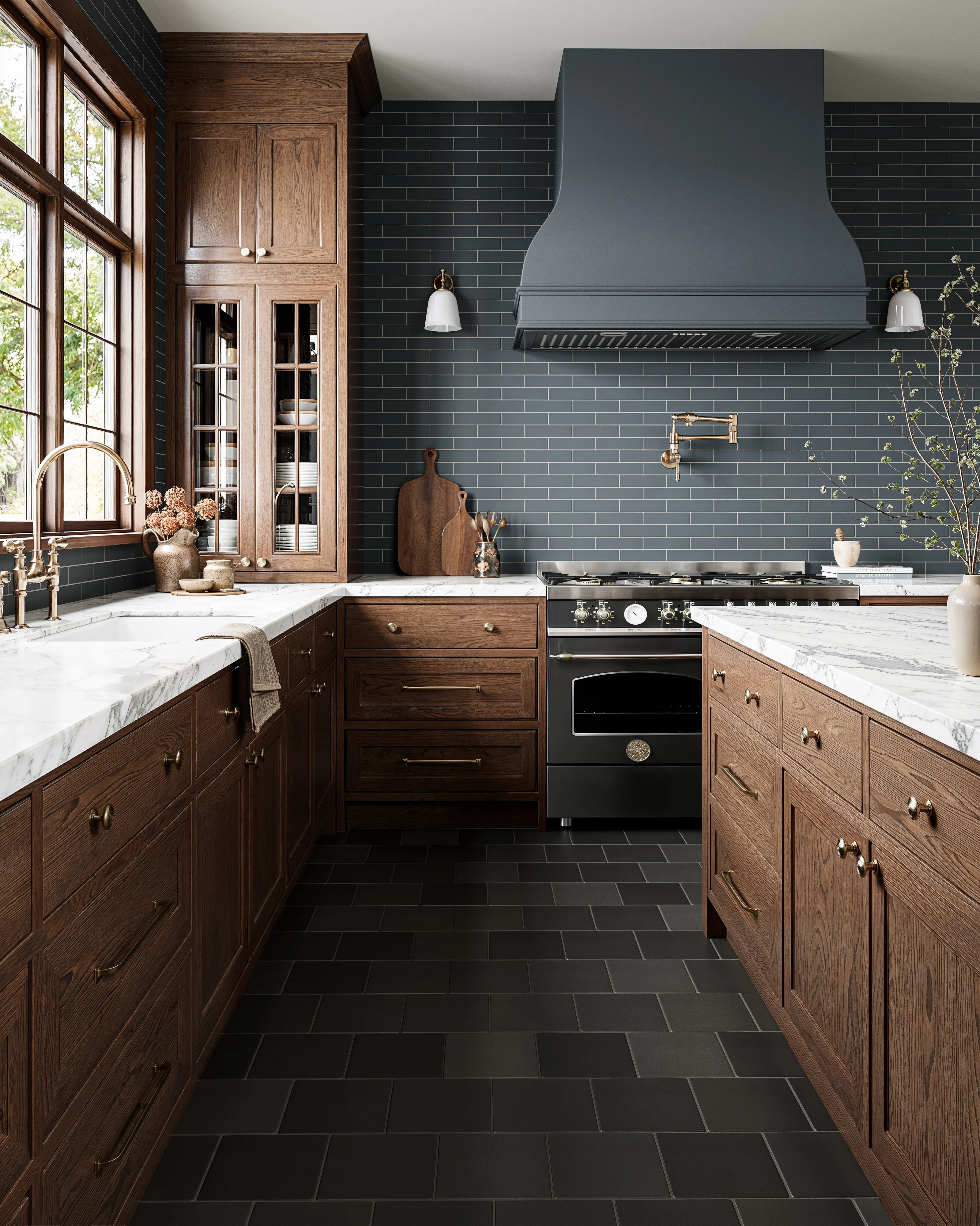2x8 Natural Press Ceramic Tile in Indigo Matte - Rockland Interiors Inc.