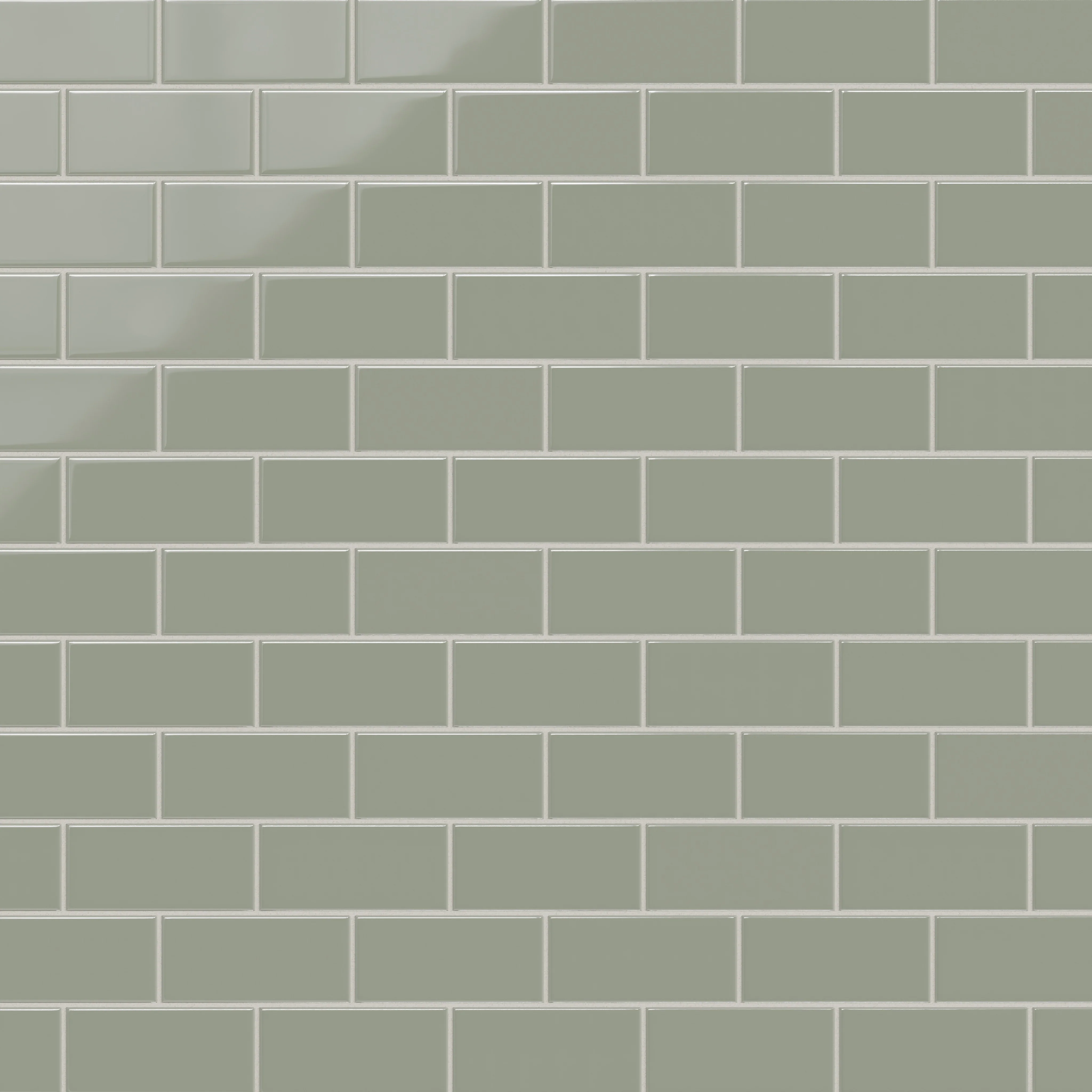 3x6 Natural Press Ceramic Tile in Terre Verte Gloss - Rockland Interiors Inc.