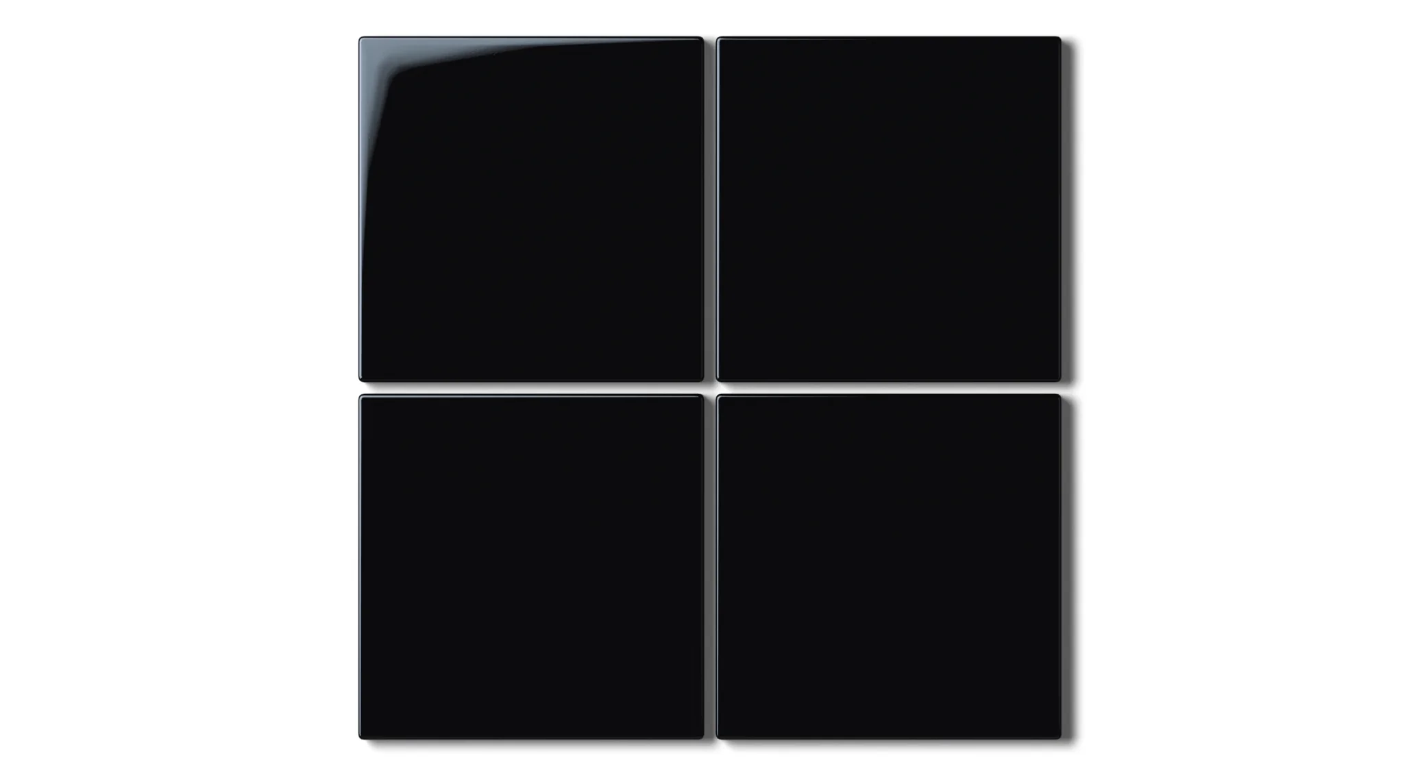 4x4 Natural Press Ceramic Tile in Bone Black Gloss - Rockland Interiors Inc.