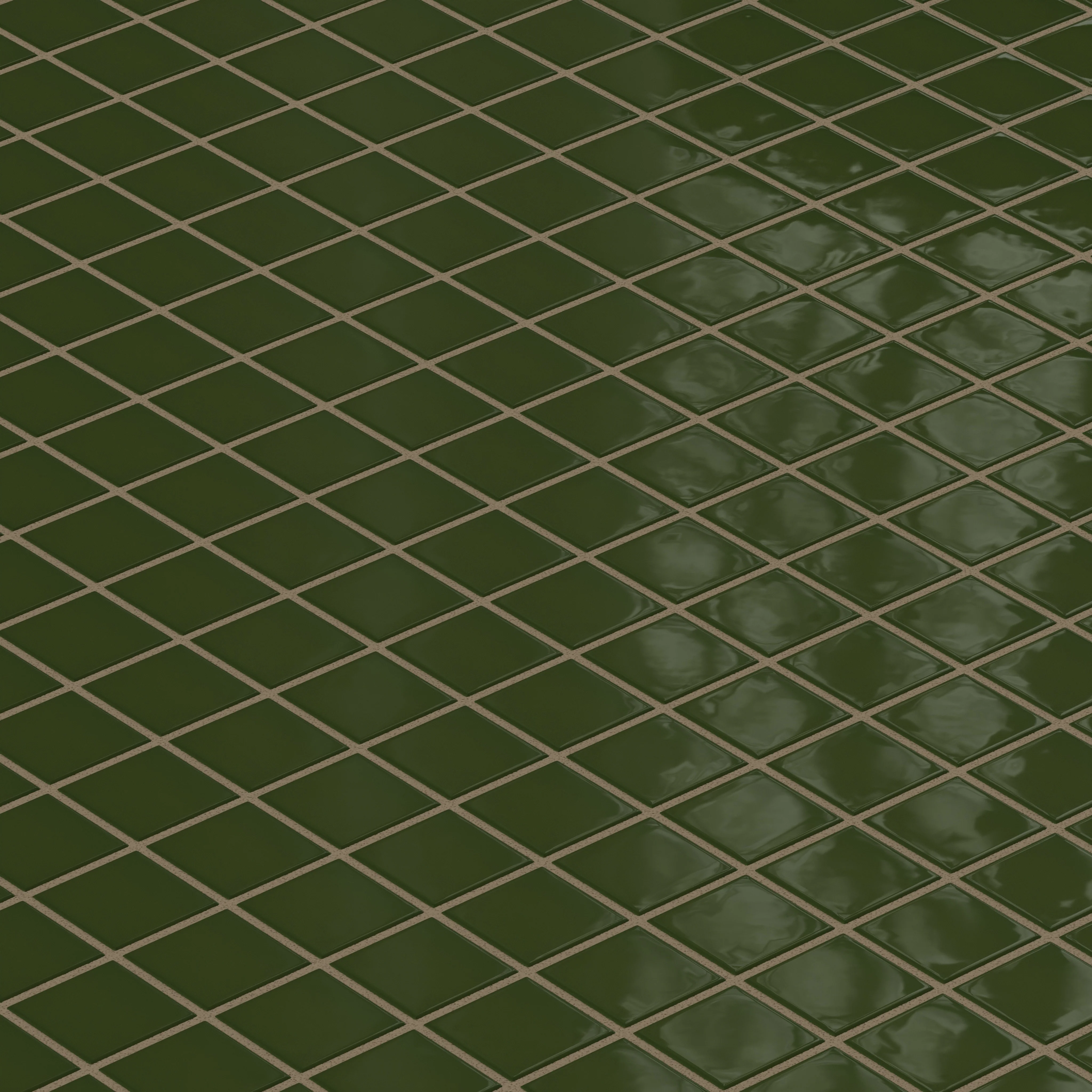 2x2 Straight Set Sheeted Natural Press Ceramic Mosaic Tile in Green Apatite Gloss - Rockland Interiors Inc.