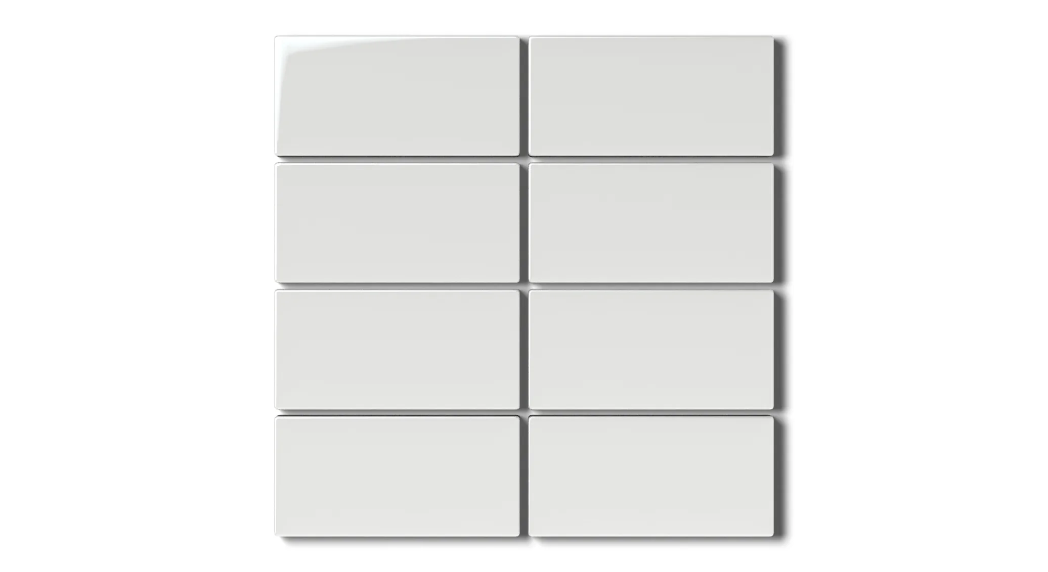 2x4 Straight Set Sheeted Natural Press Ceramic Mosaic Tile in Zinc Gloss - Rockland Interiors Inc.