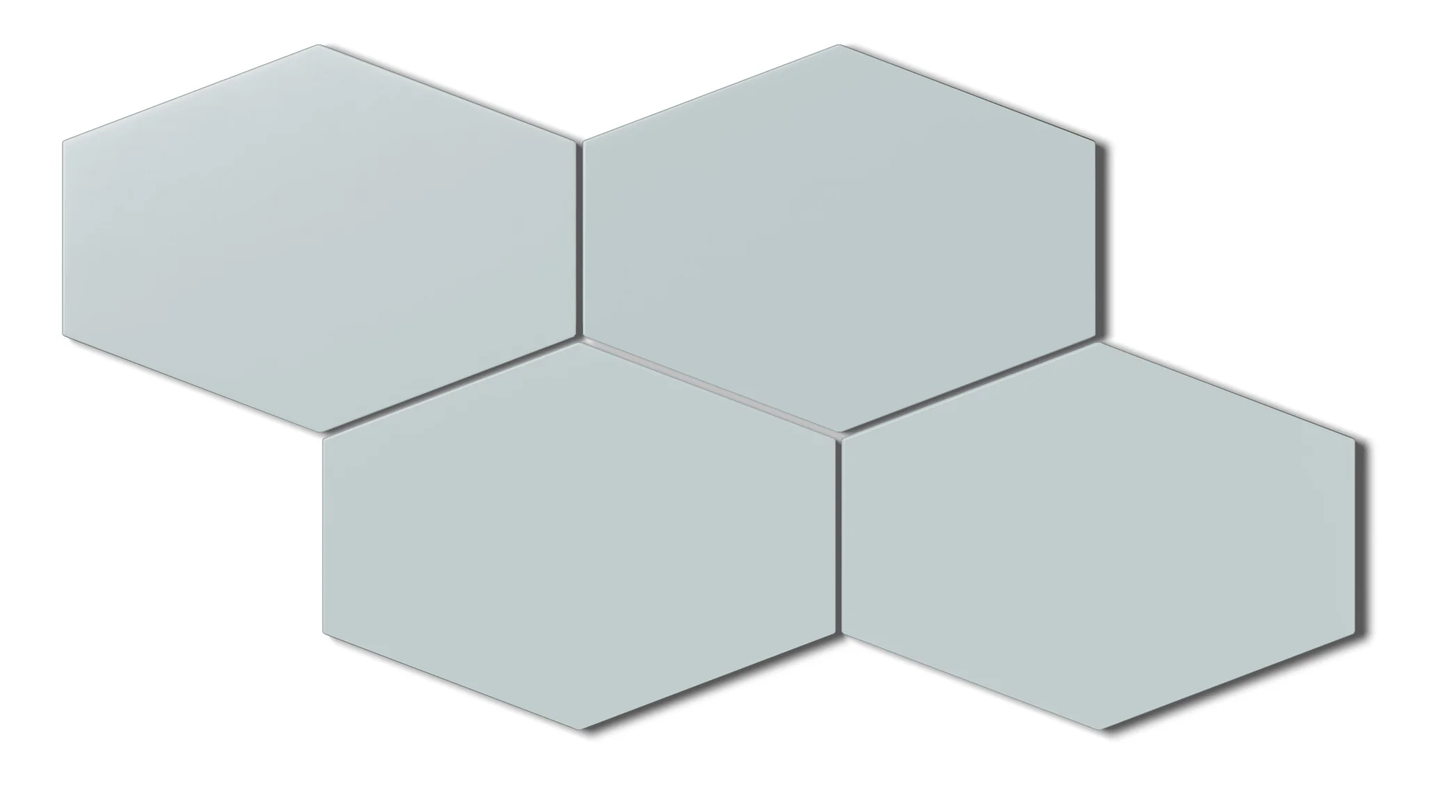 Elongated Hexagon Natural Press Ceramic Tile in Hood River Matte - Rockland Interiors Inc.