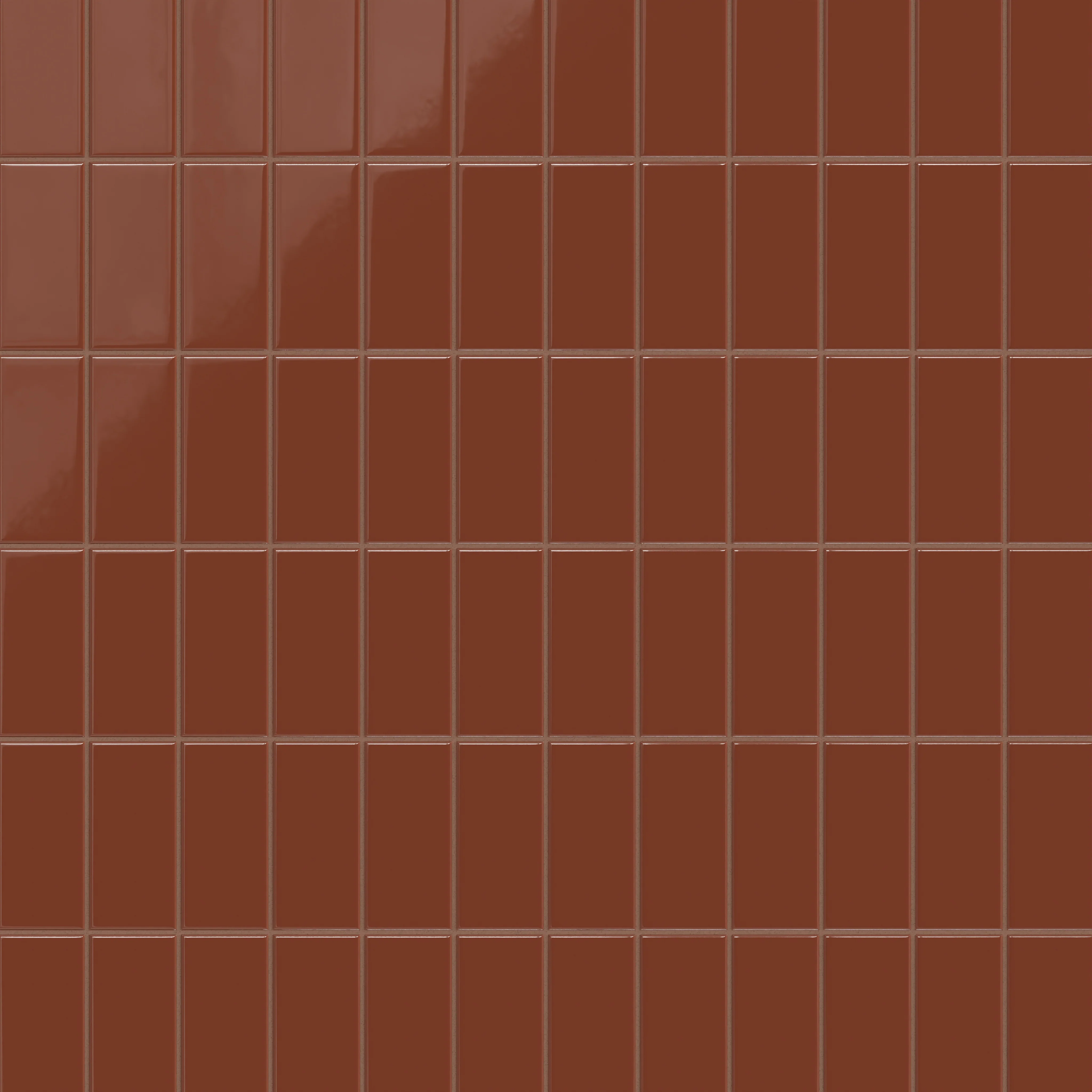 3x6 Natural Press Ceramic Tile in Red Iron Oxide Gloss - Rockland Interiors Inc.