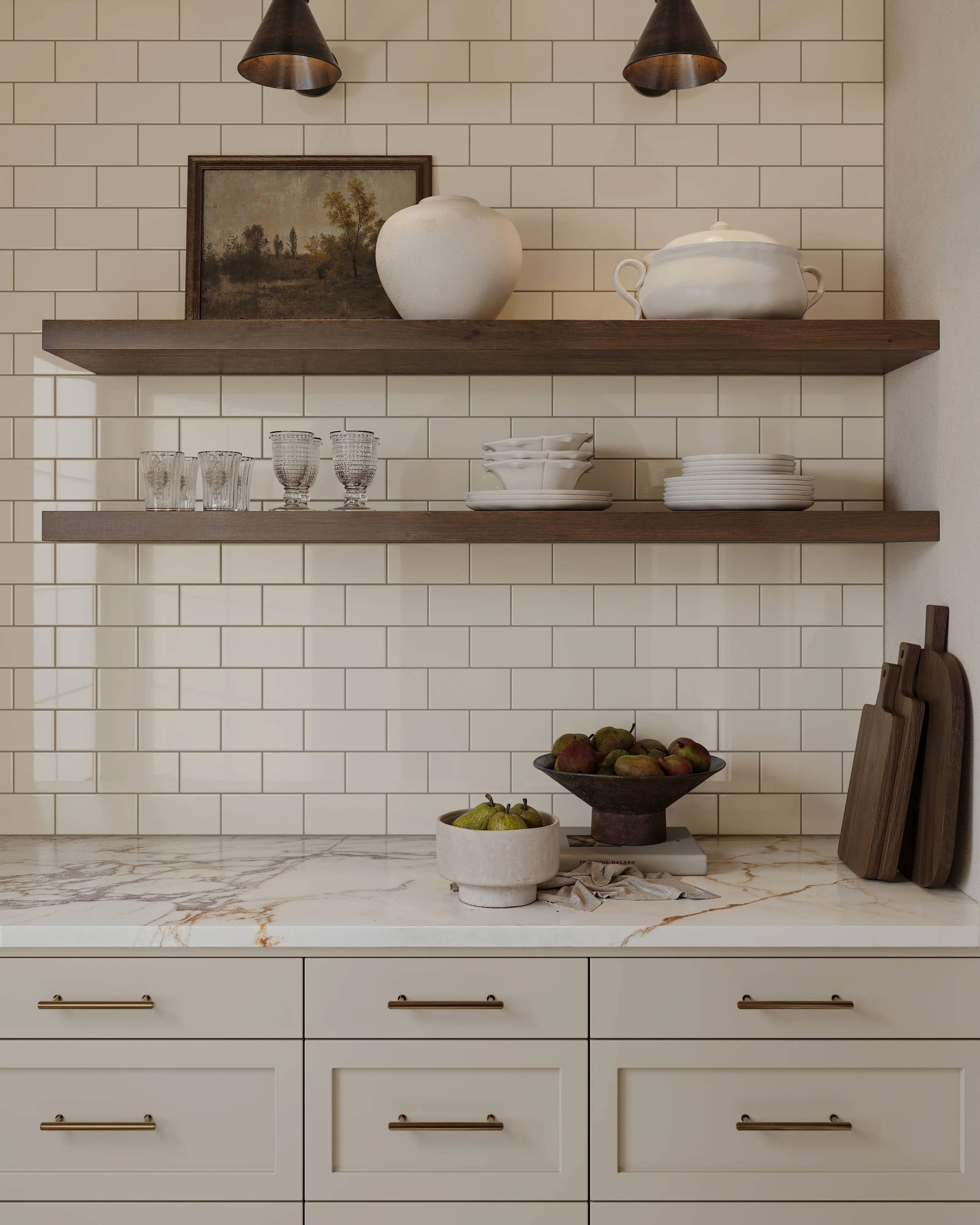 3x6 Natural Press Ceramic Tile in Salt Creek Gloss - Rockland Interiors Inc.