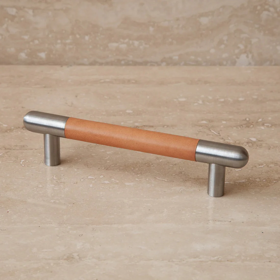 Mineral Leather Wrapped Metal Bar Pull - Rockland Interiors Inc.