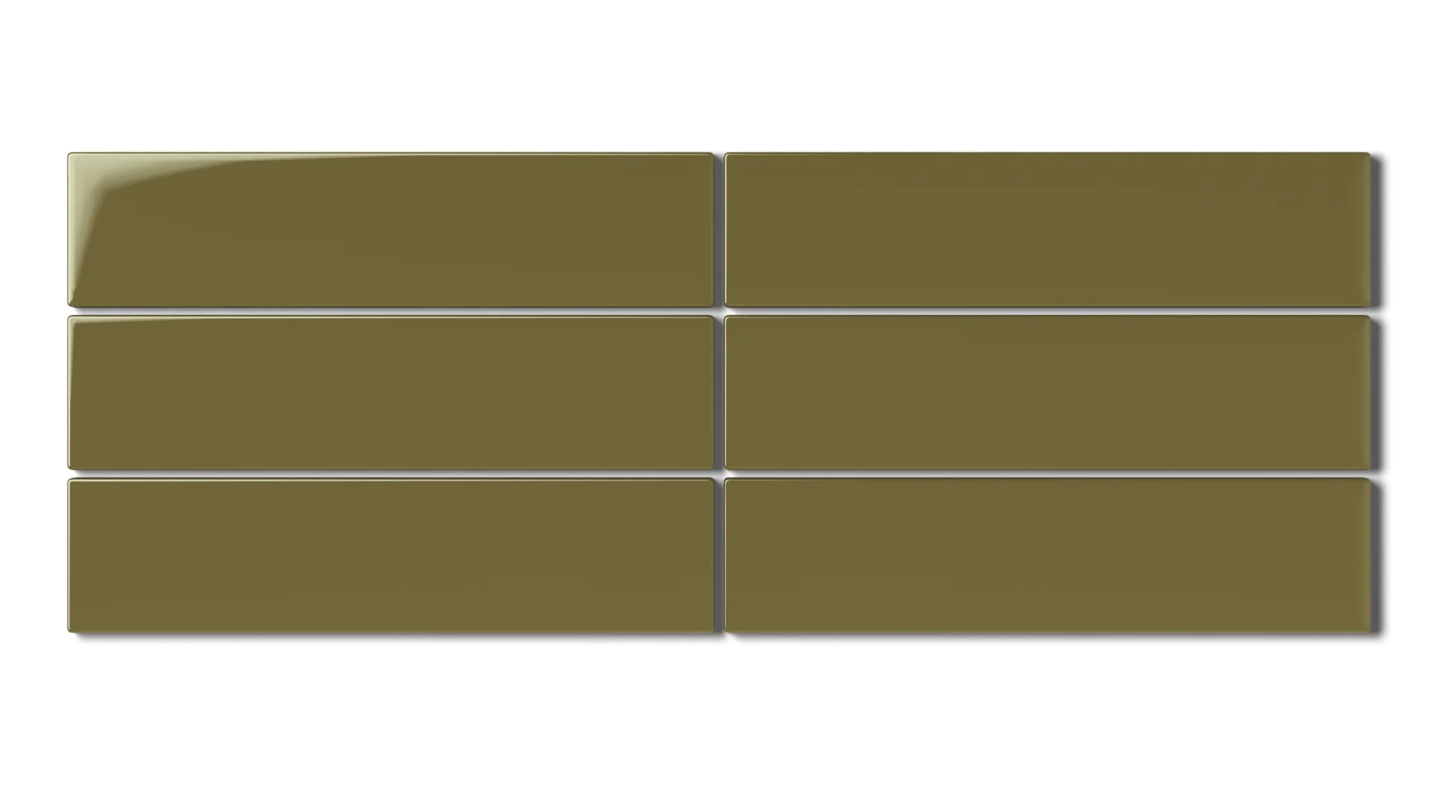 2x8 Natural Press Ceramic Tile in Sap Green Gloss - Rockland Interiors Inc.