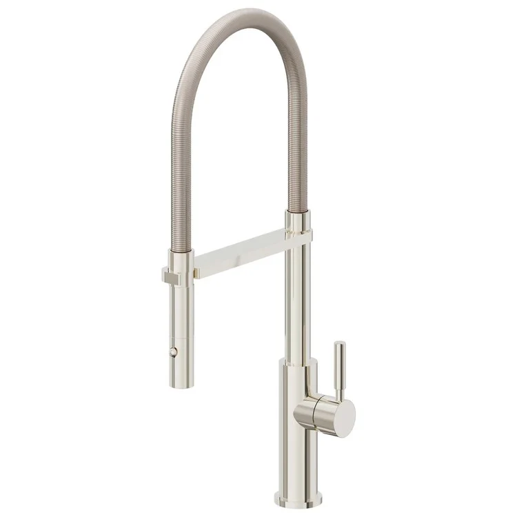 Kitchen Faucet Corsano Culinary 1 ST Lever ADA Polished Nickel Pull-Out Swivel 1 Hole 1.8 Gallons per Minute - Rockland Interiors Inc.