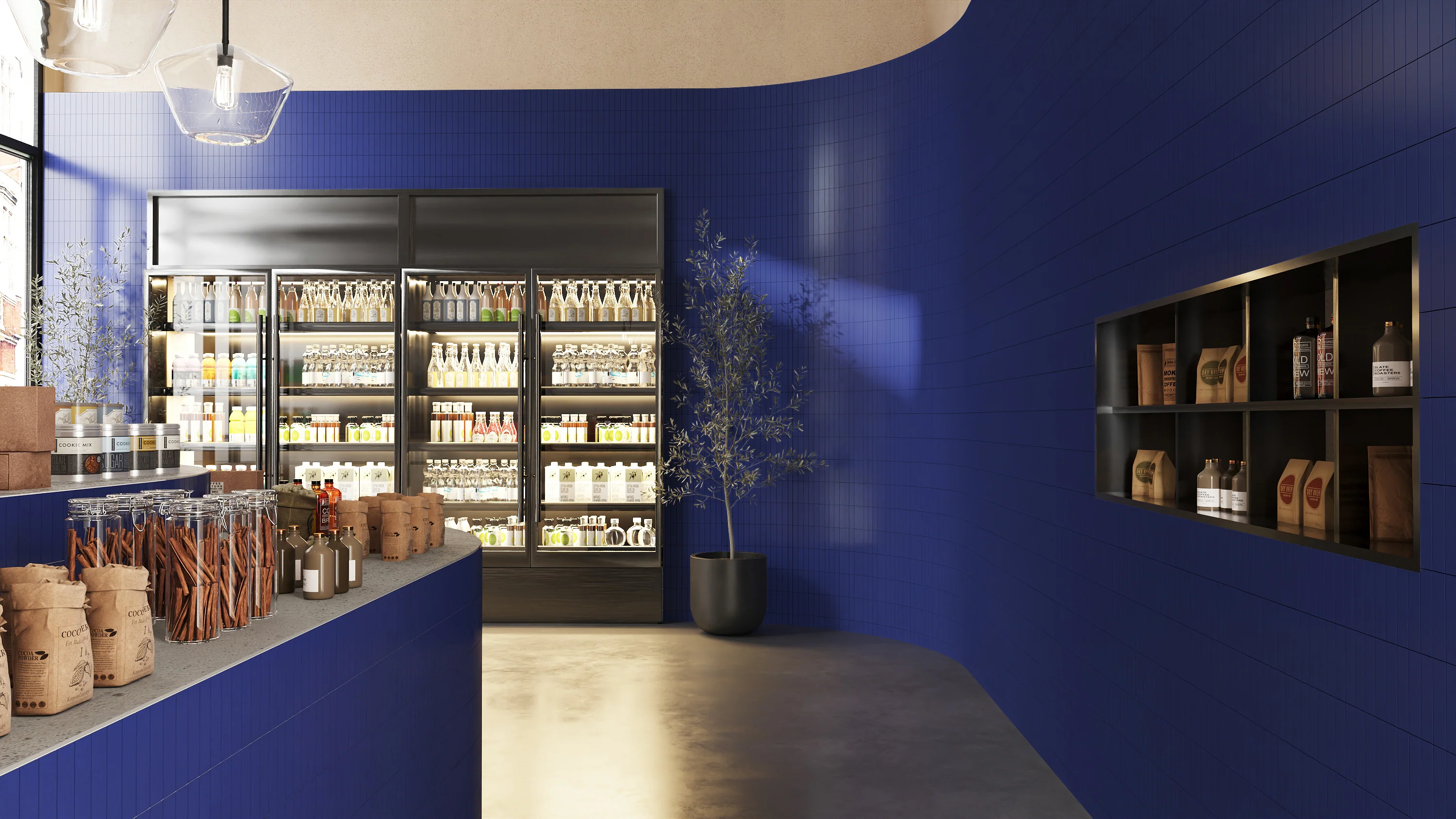 2x8 Natural Press Ceramic Tile in Ultramarine Matte - Rockland Interiors Inc.