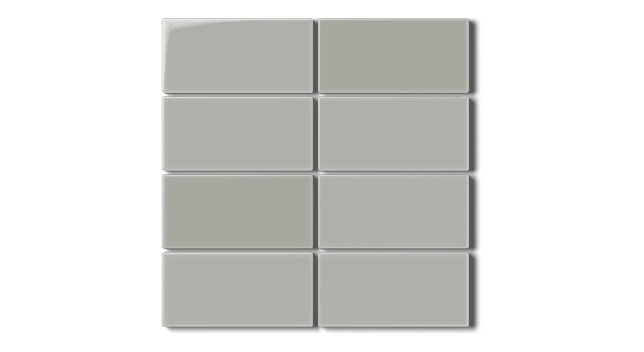 2x4 Straight Set Sheeted Natural Press Ceramic Mosaic Tile in Puget Sound Gloss - Rockland Interiors Inc.