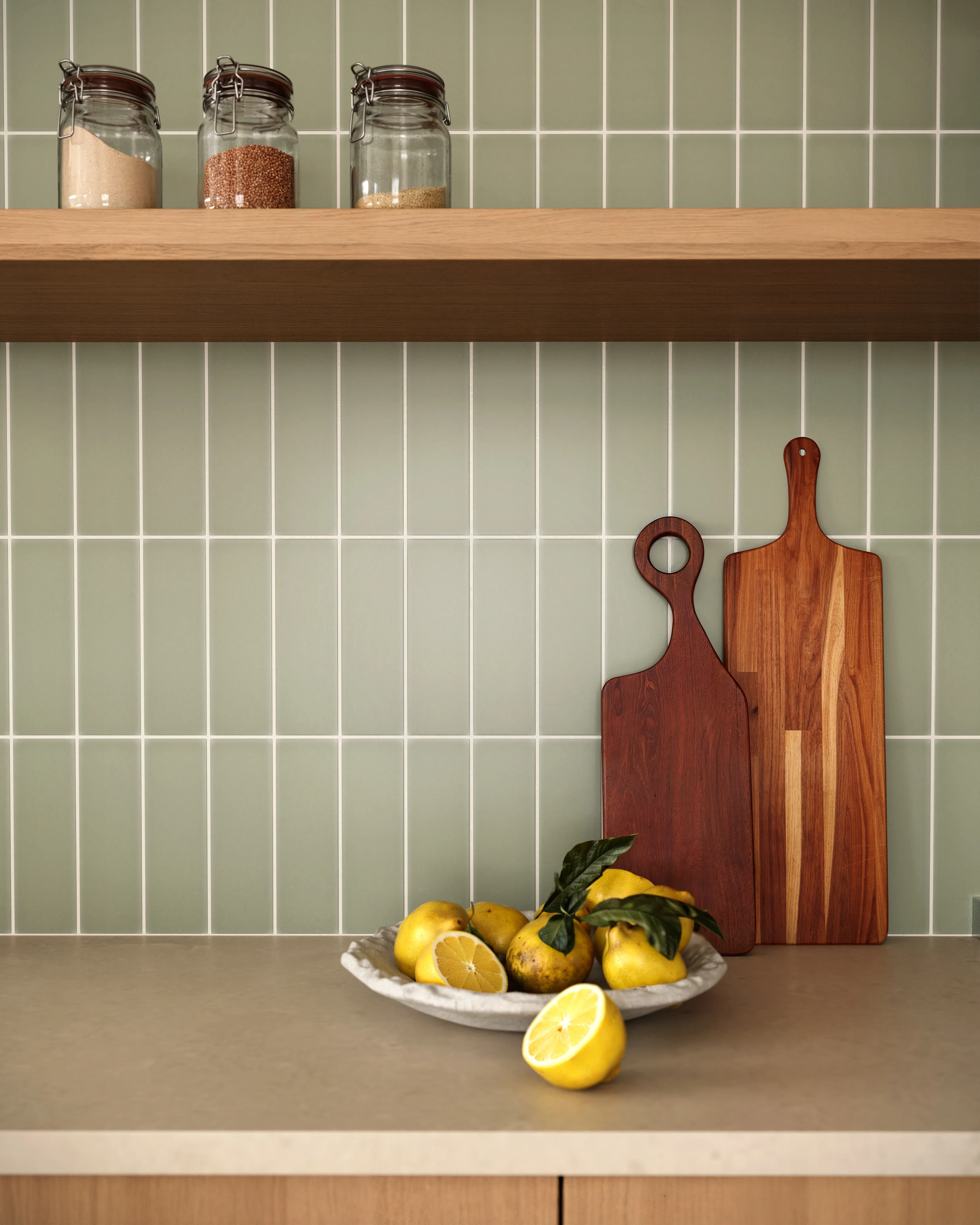 3x9 Natural Press Ceramic Tile in Manzanita Matte - Rockland Interiors Inc.