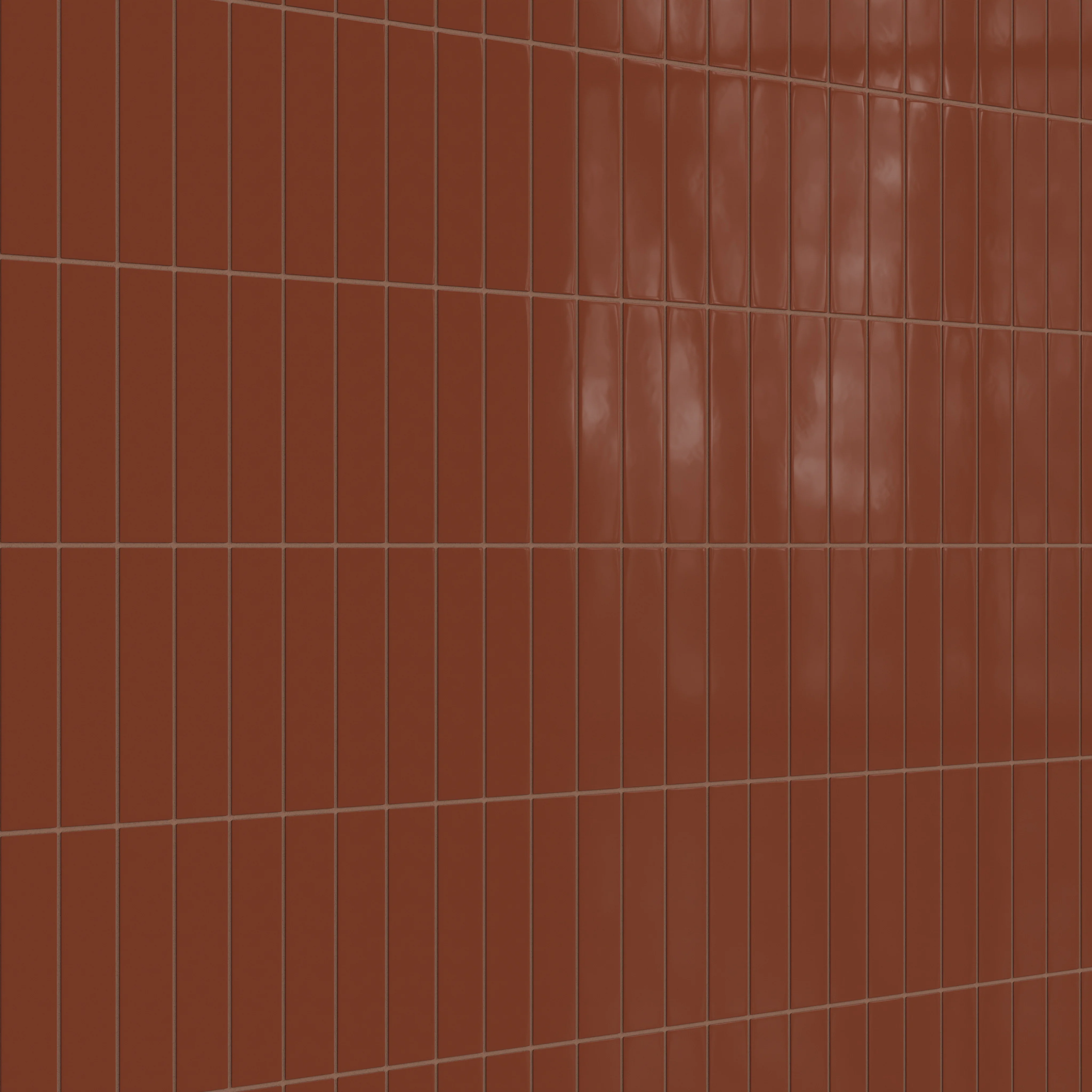 2x8 Natural Press Ceramic Tile in Red Iron Oxide Gloss - Rockland Interiors Inc.