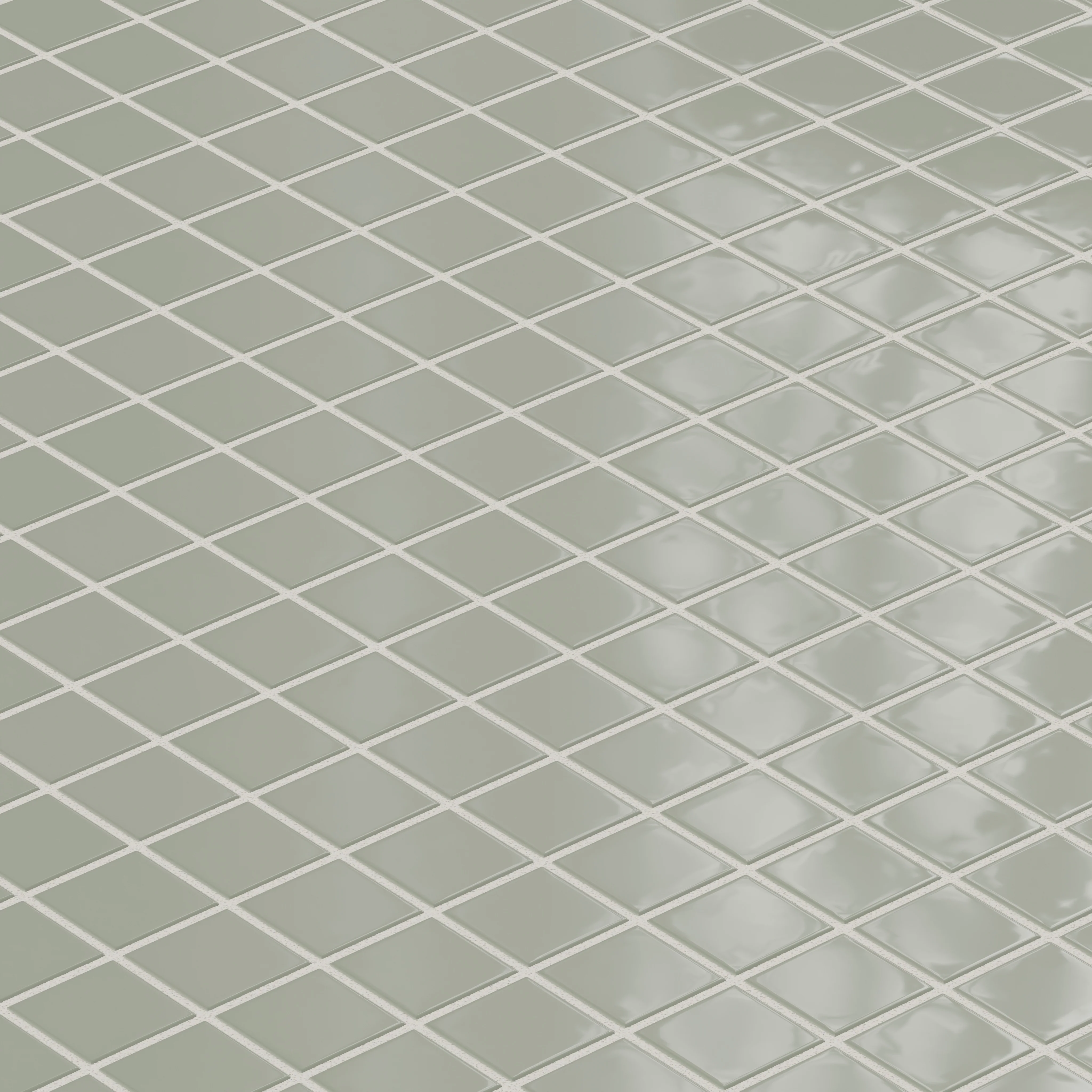 2x2 Straight Set Sheeted Natural Press Ceramic Mosaic Tile in Terre Verte Gloss - Rockland Interiors Inc.