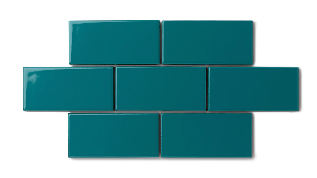 6x12 Natural Press Ceramic Tile in Maya Blue Gloss - Rockland Interiors Inc.