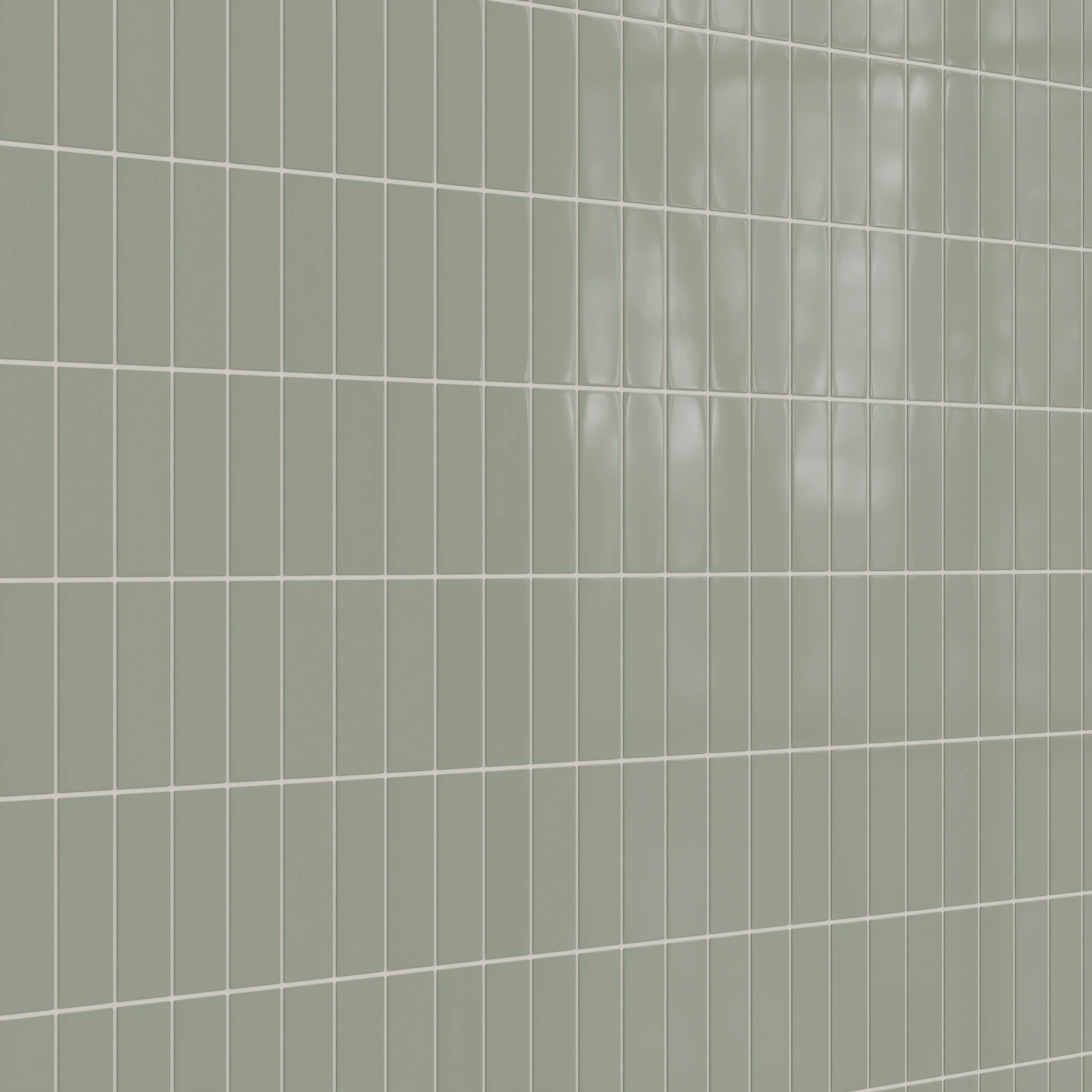2x6 Natural Press Ceramic Tile in Terre Verte Gloss - Rockland Interiors Inc.