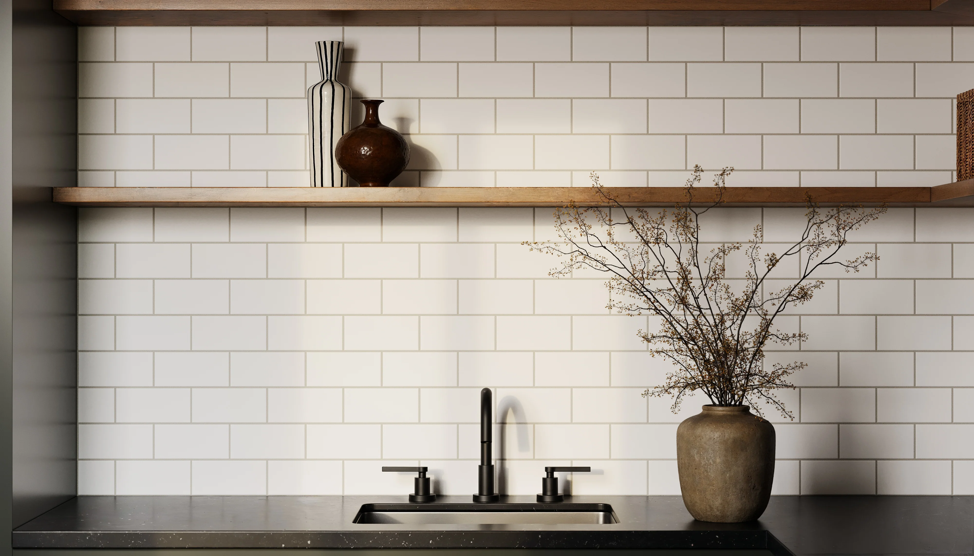 3x6 Natural Press Ceramic Tile in Salt Creek Matte - Rockland Interiors Inc.