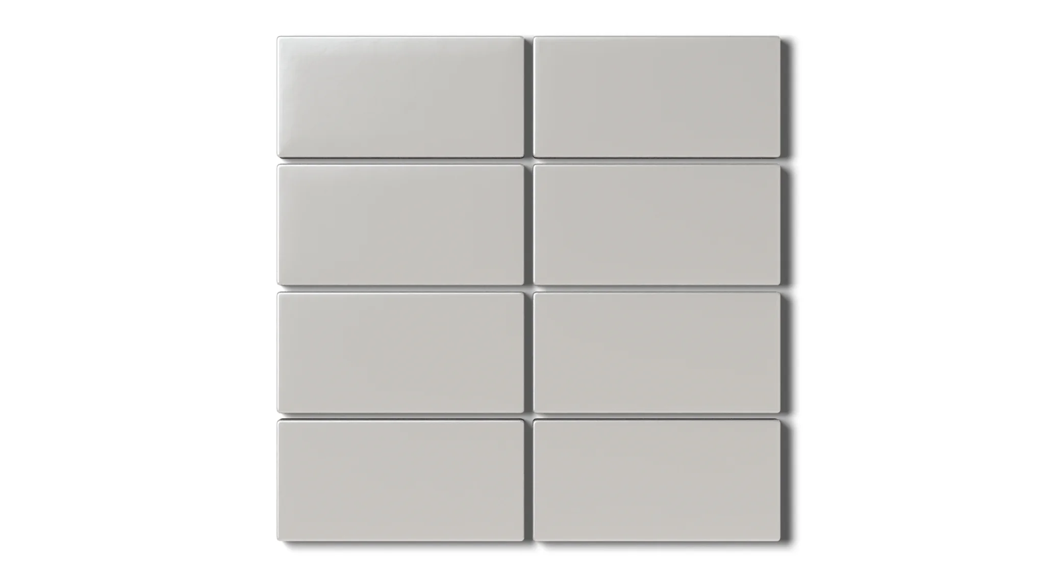 2x4 Straight Set Sheeted Natural Press Ceramic Mosaic Tile in Titanium Grey Matte - Rockland Interiors Inc.