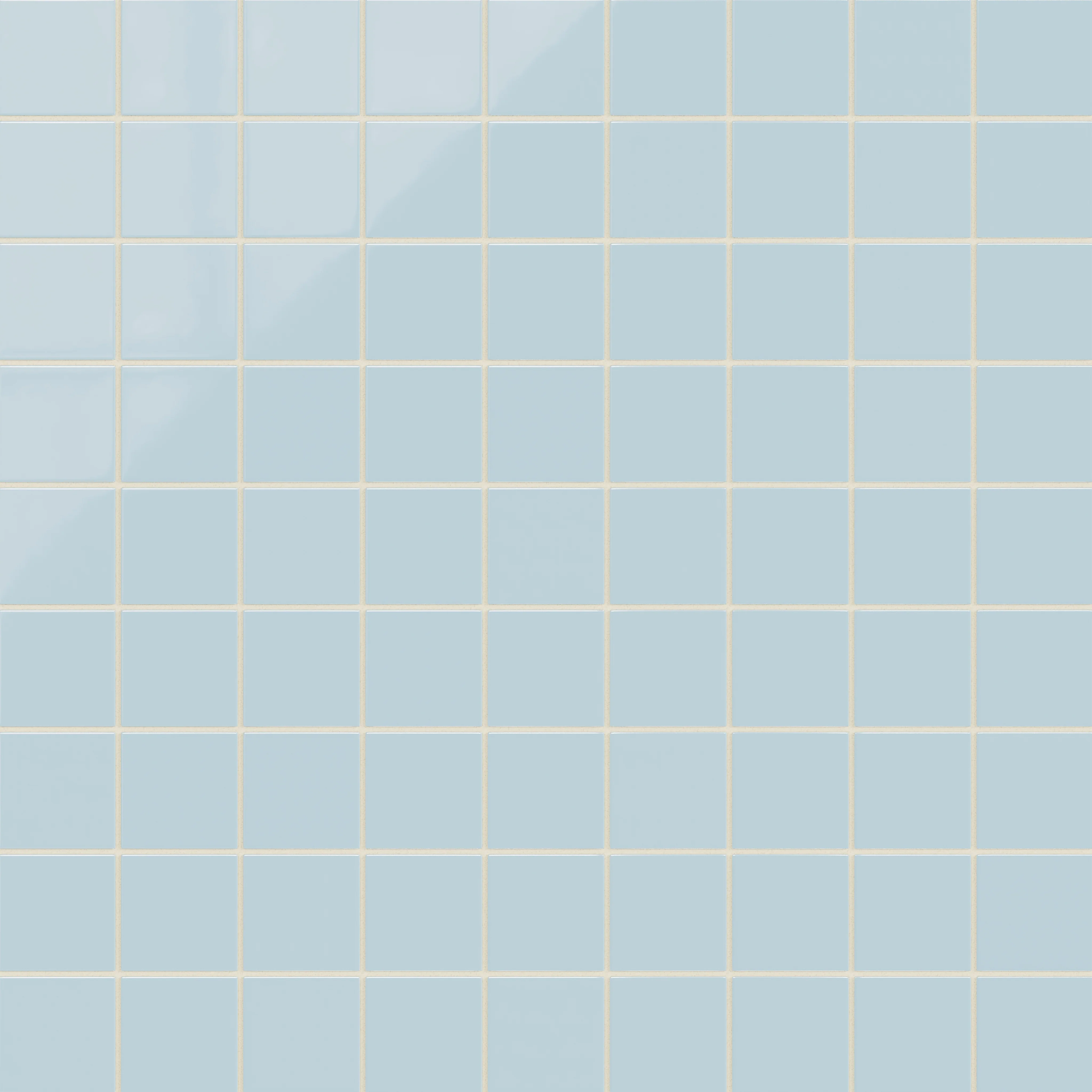 3x3 Straight Set Sheeted Natural Press Ceramic Mosaic Tile in Egyptian Blue Gloss - Rockland Interiors Inc.