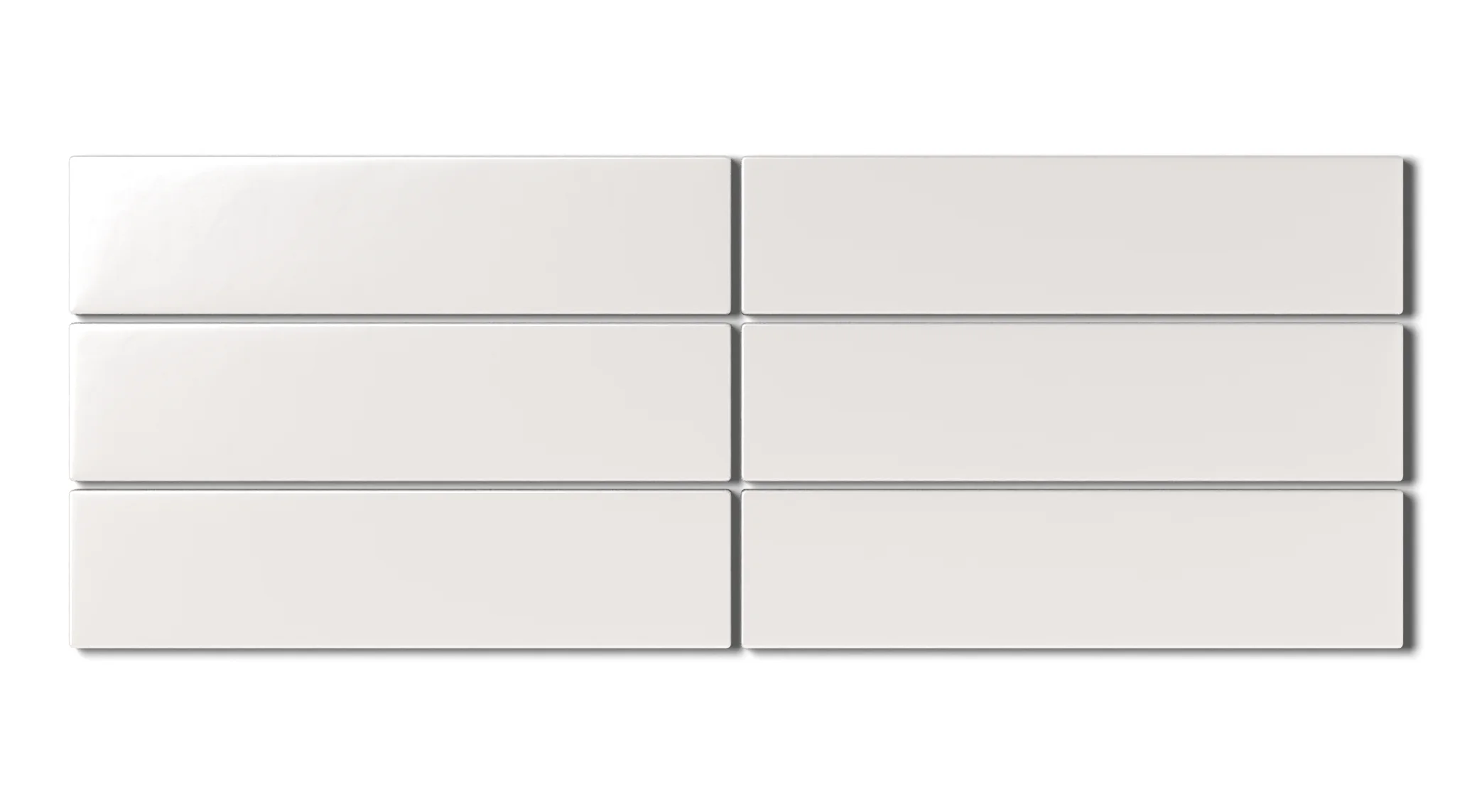 2x8 Natural Press Ceramic Tile in Flake White Matte - Rockland Interiors Inc.