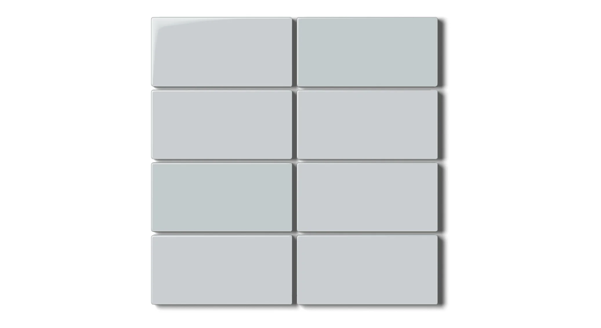 2x4 Straight Set Sheeted Natural Press Ceramic Mosaic Tile in Alberta Blue Gloss - Rockland Interiors Inc.