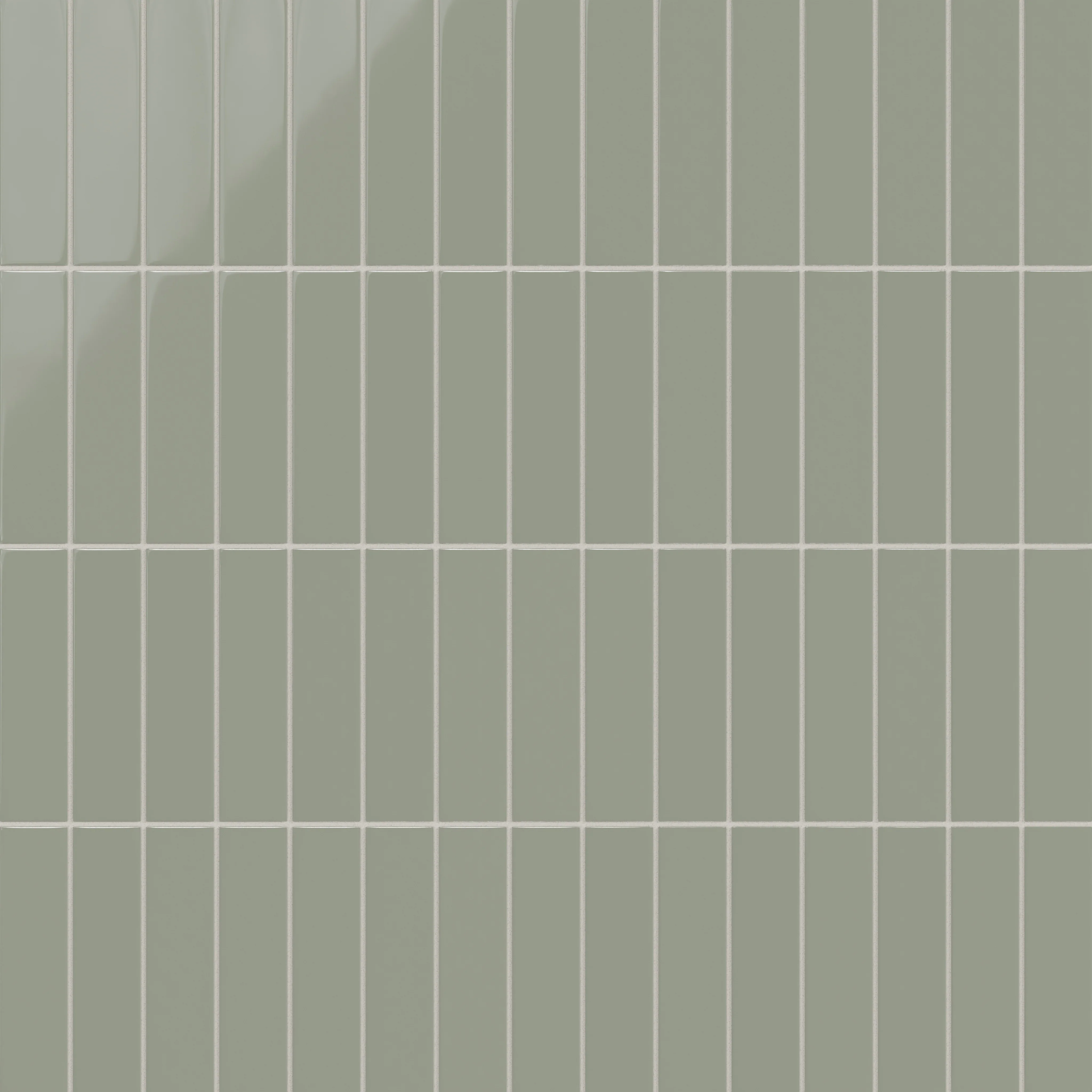 2x8 Natural Press Ceramic Tile in Terre Verte Gloss - Rockland Interiors Inc.