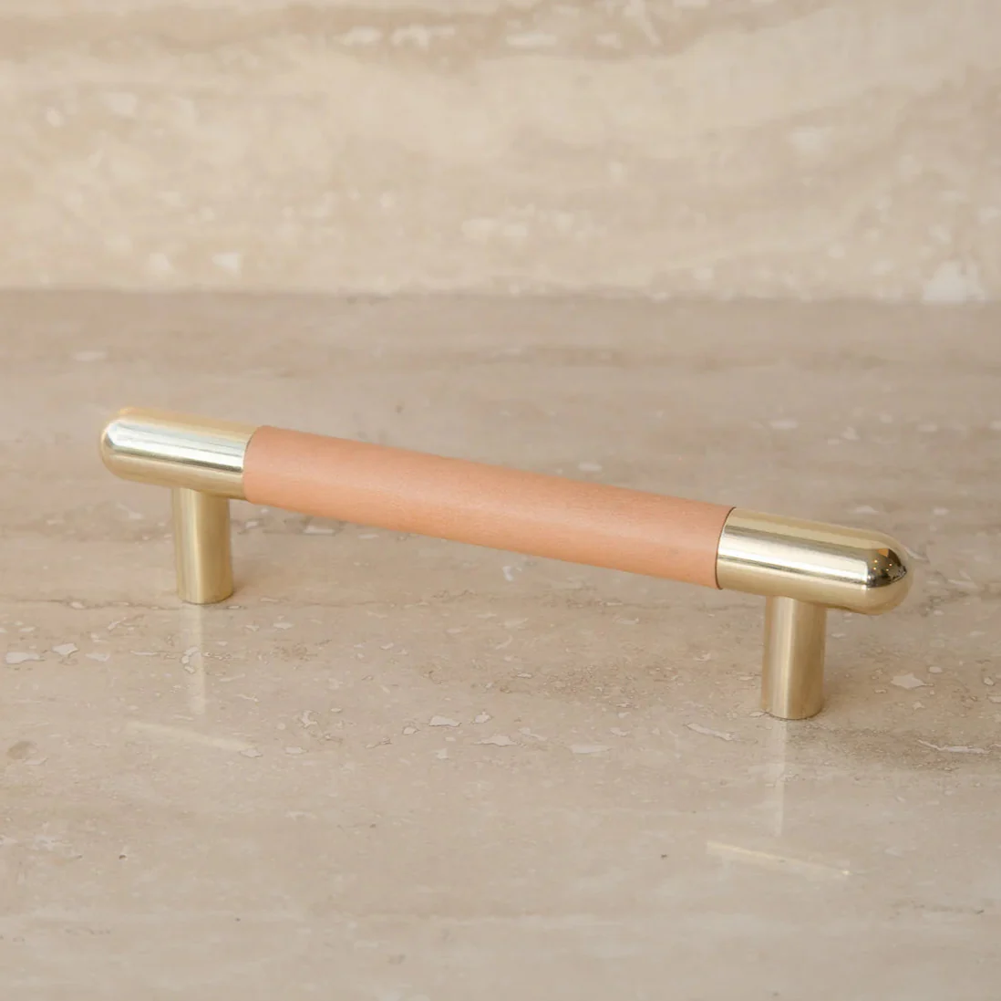 Mineral Leather Wrapped Metal Bar Pull - Rockland Interiors Inc.