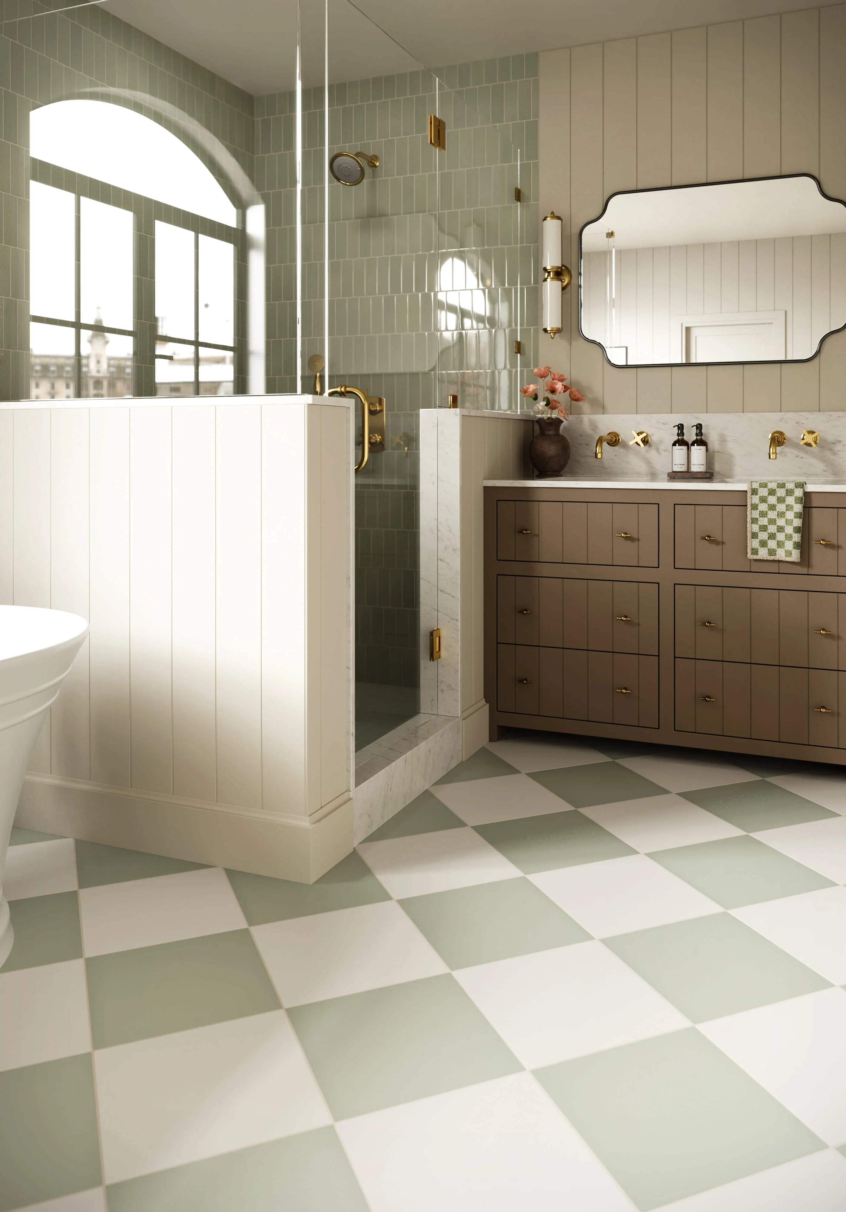 12x12 Natural Press Ceramic Tile in Salt Creek and Manzanita - Rockland Interiors Inc.