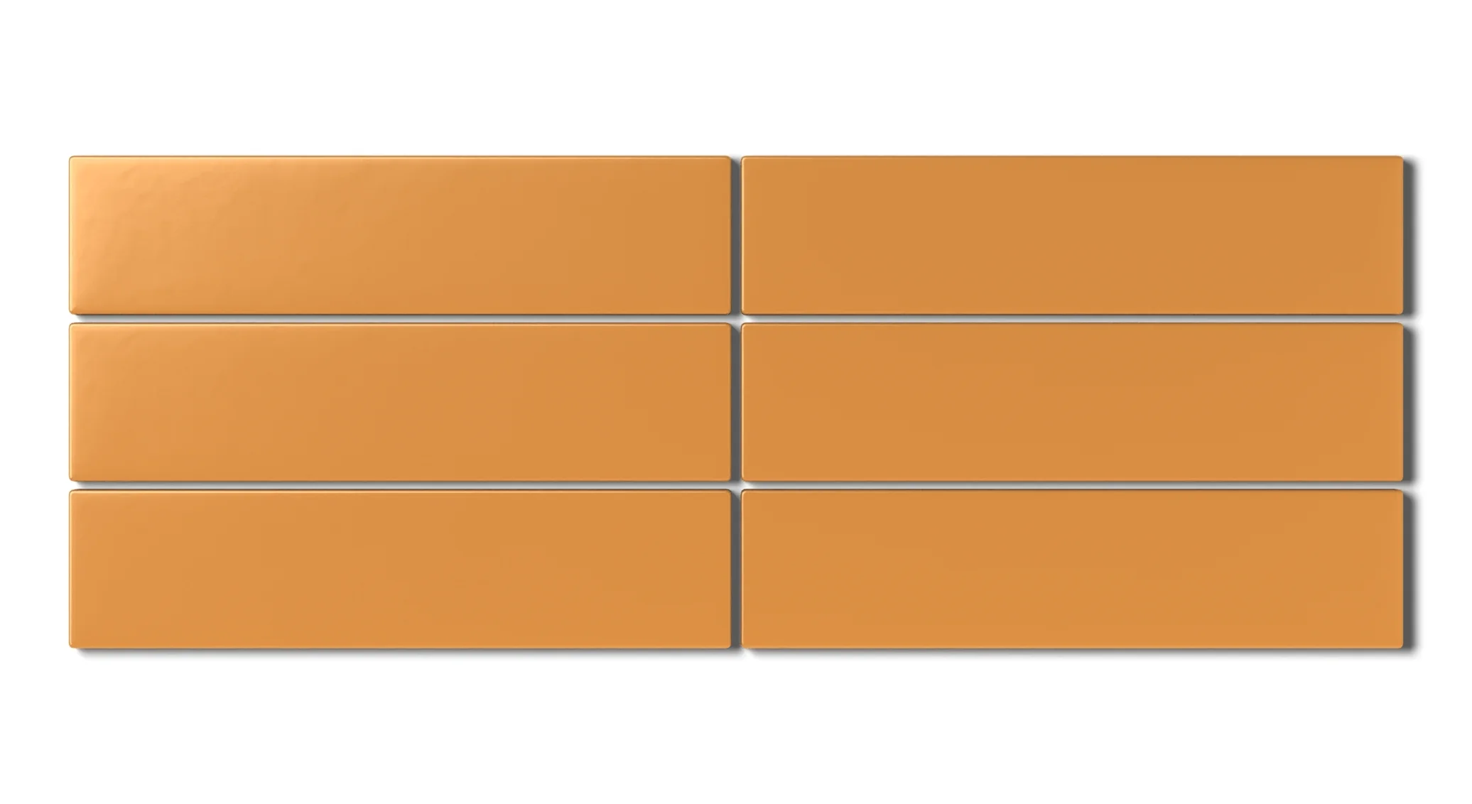 2x8 Natural Press Ceramic Tile in Yellow Ochre Matte - Rockland Interiors Inc.