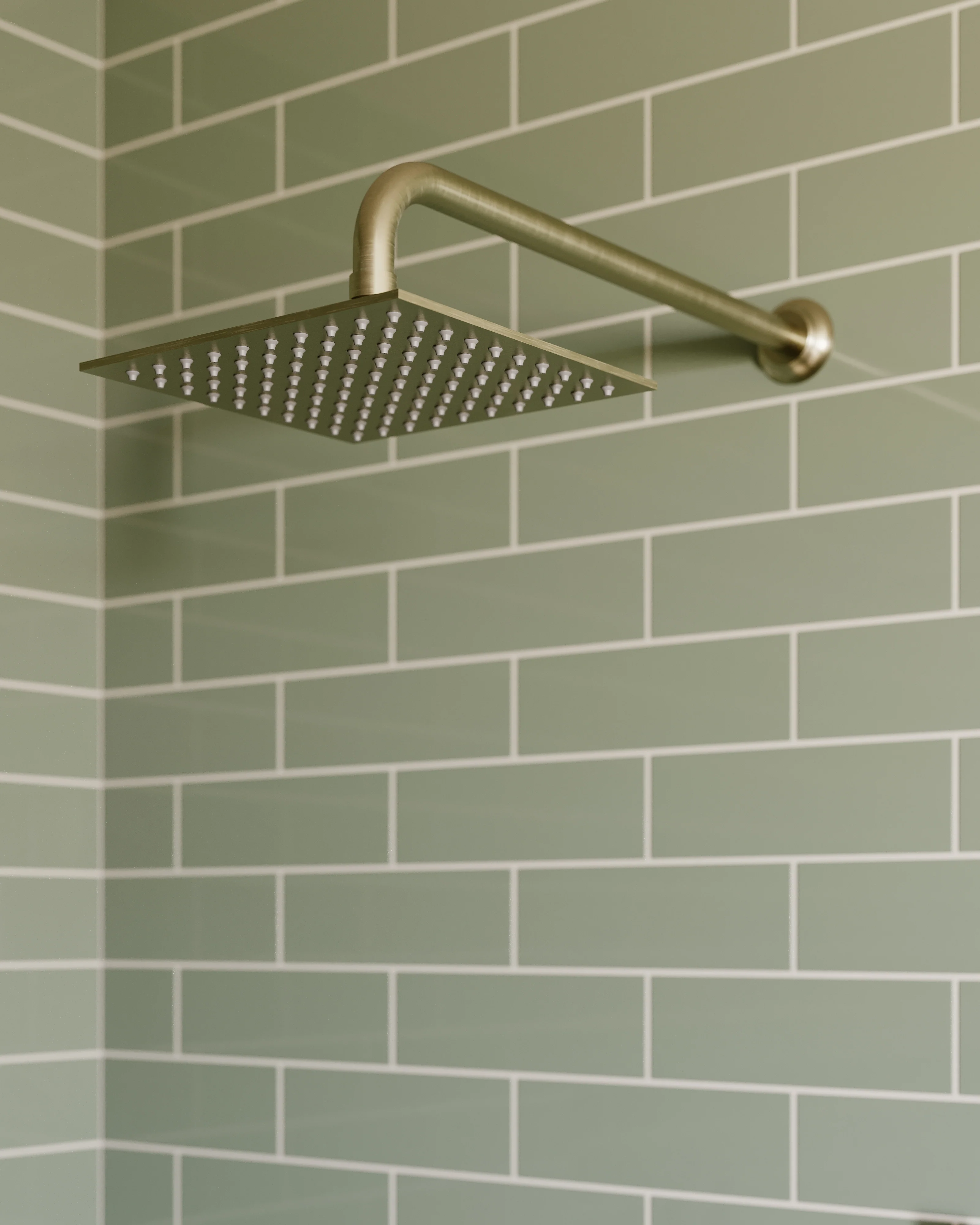 3x9 Natural Press Ceramic Tile in Terre Verte Gloss - Rockland Interiors Inc.