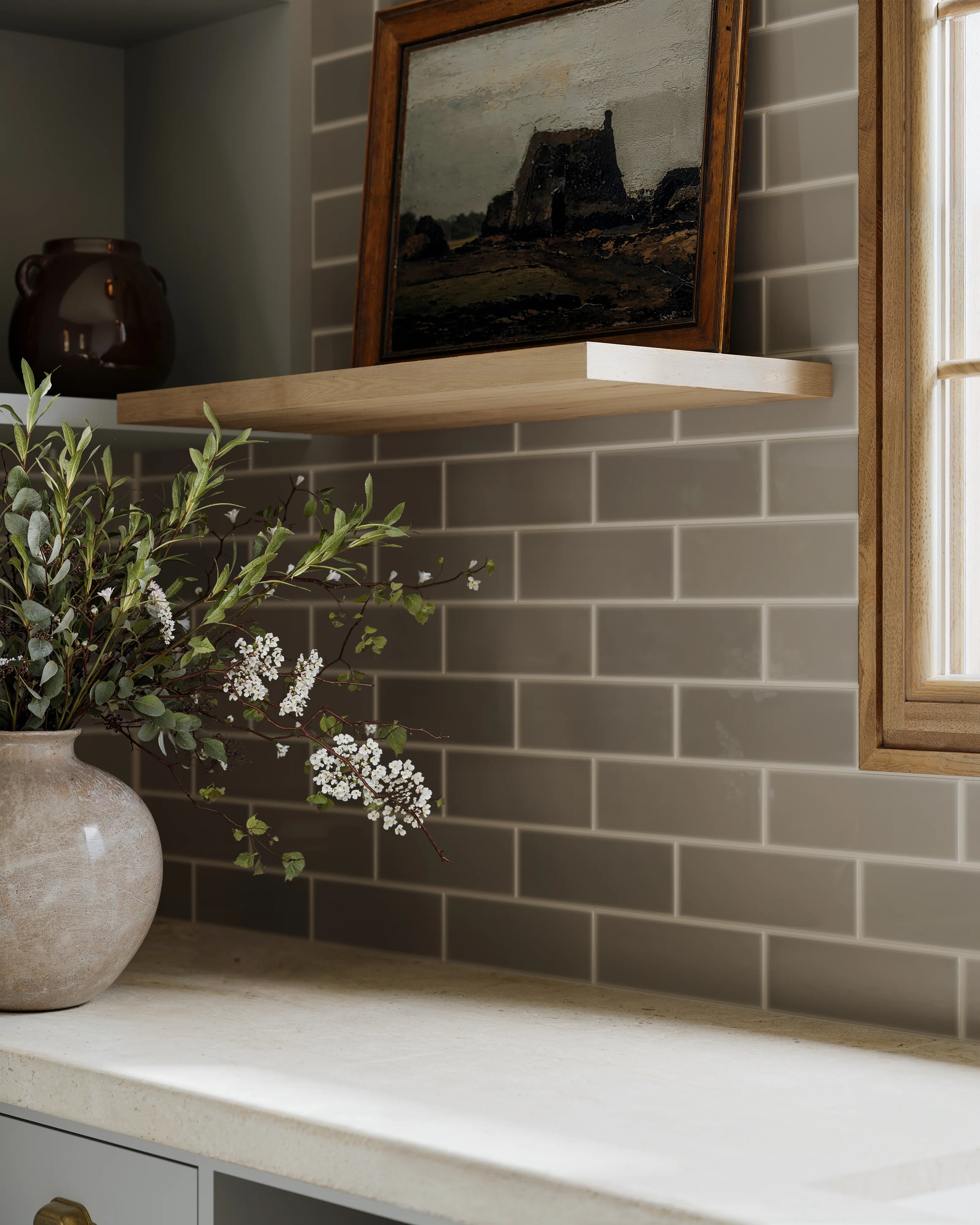 3x9 Natural Press Ceramic Tile in Timberline Gloss - Rockland Interiors Inc.