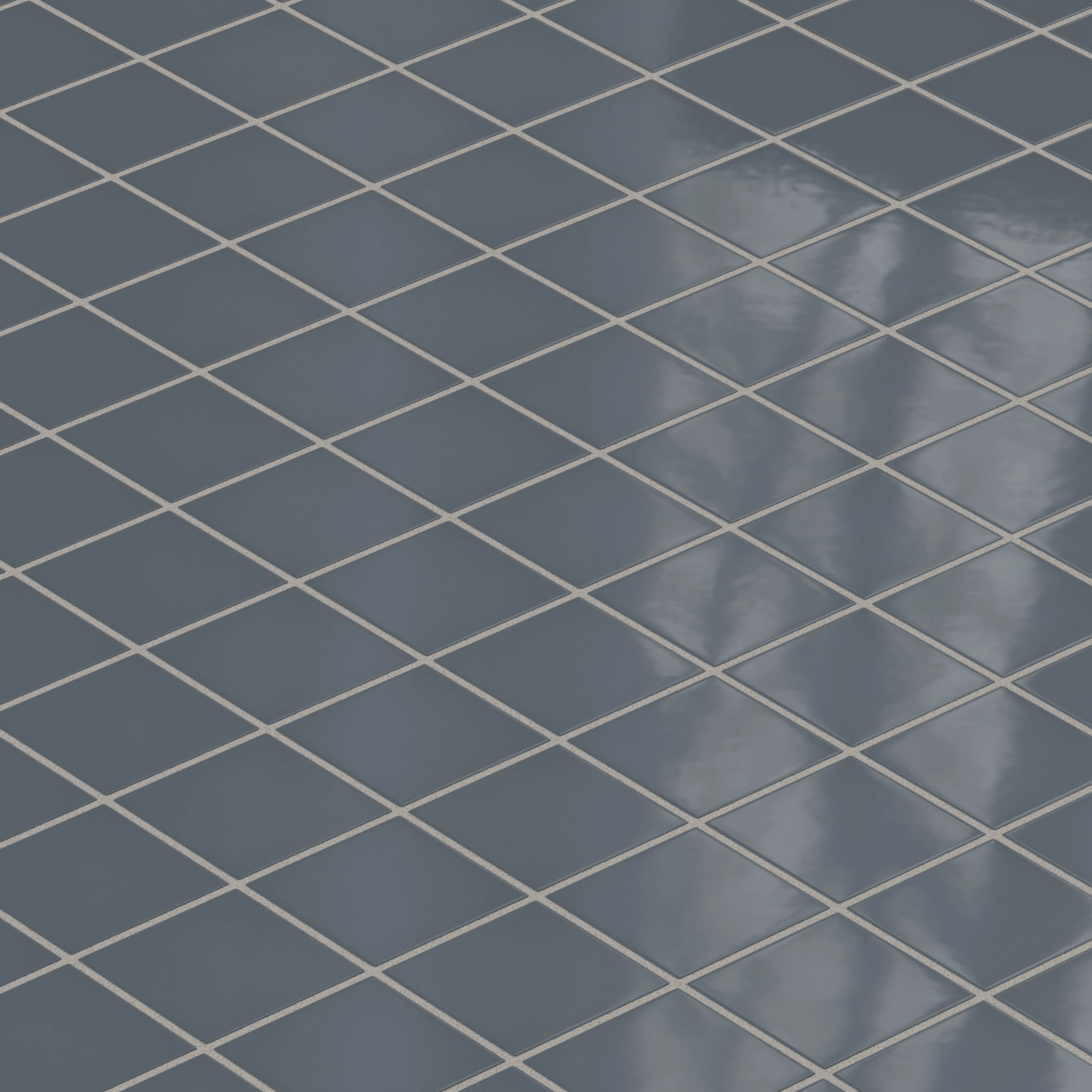 3x3 Straight Set Sheeted Natural Press Ceramic Mosaic Tile in Indigo Gloss - Rockland Interiors Inc.