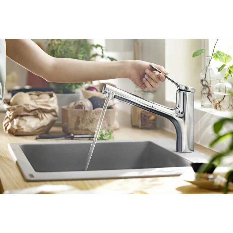 Kitchen Faucet Zesis 1 Lever Chrome 150 DEG Swivel 1 Hole 1.5 Gallons per Minute - Rockland Interiors Inc.