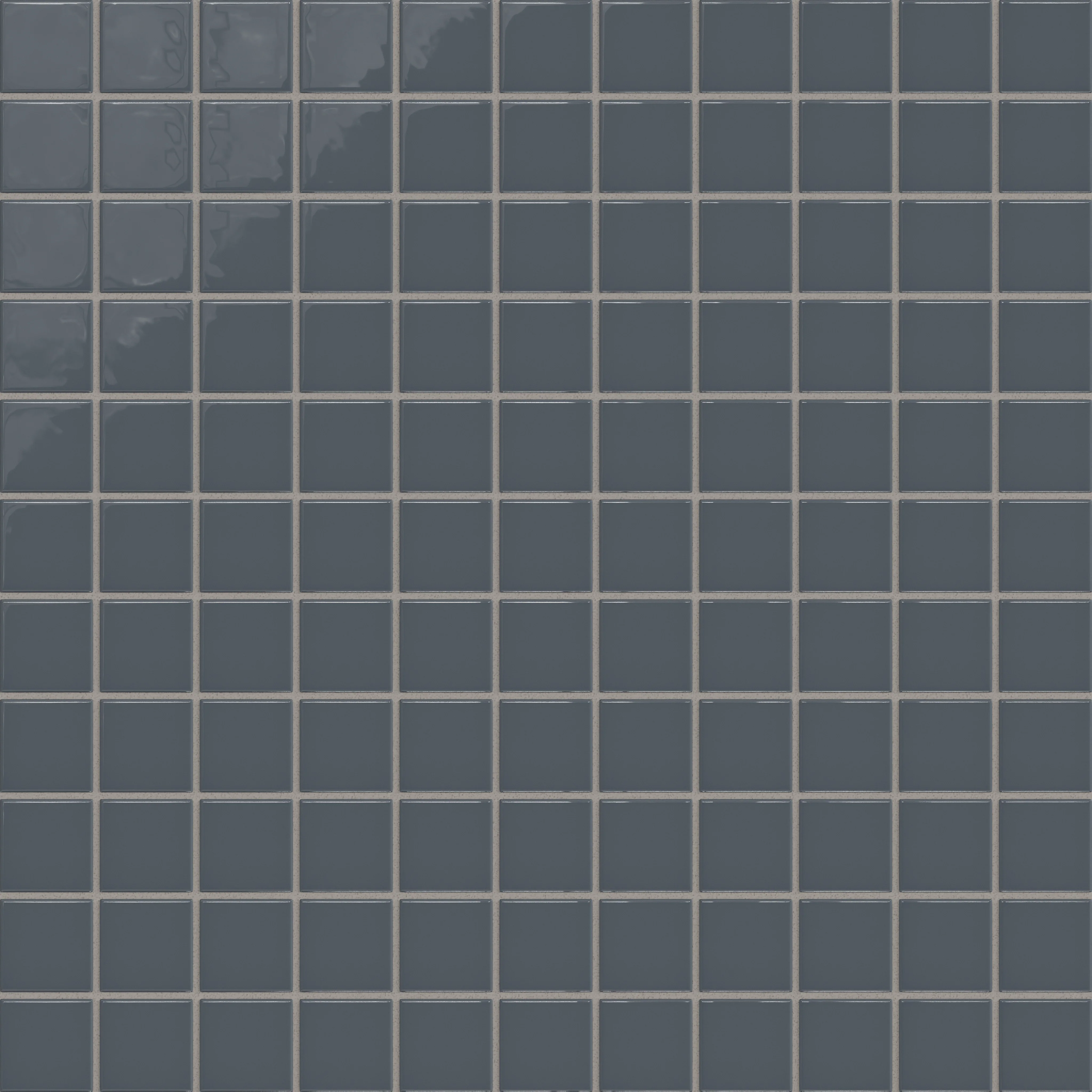 2x2 Straight Set Sheeted Natural Press Ceramic Mosaic Tile in Indigo Gloss - Rockland Interiors Inc.
