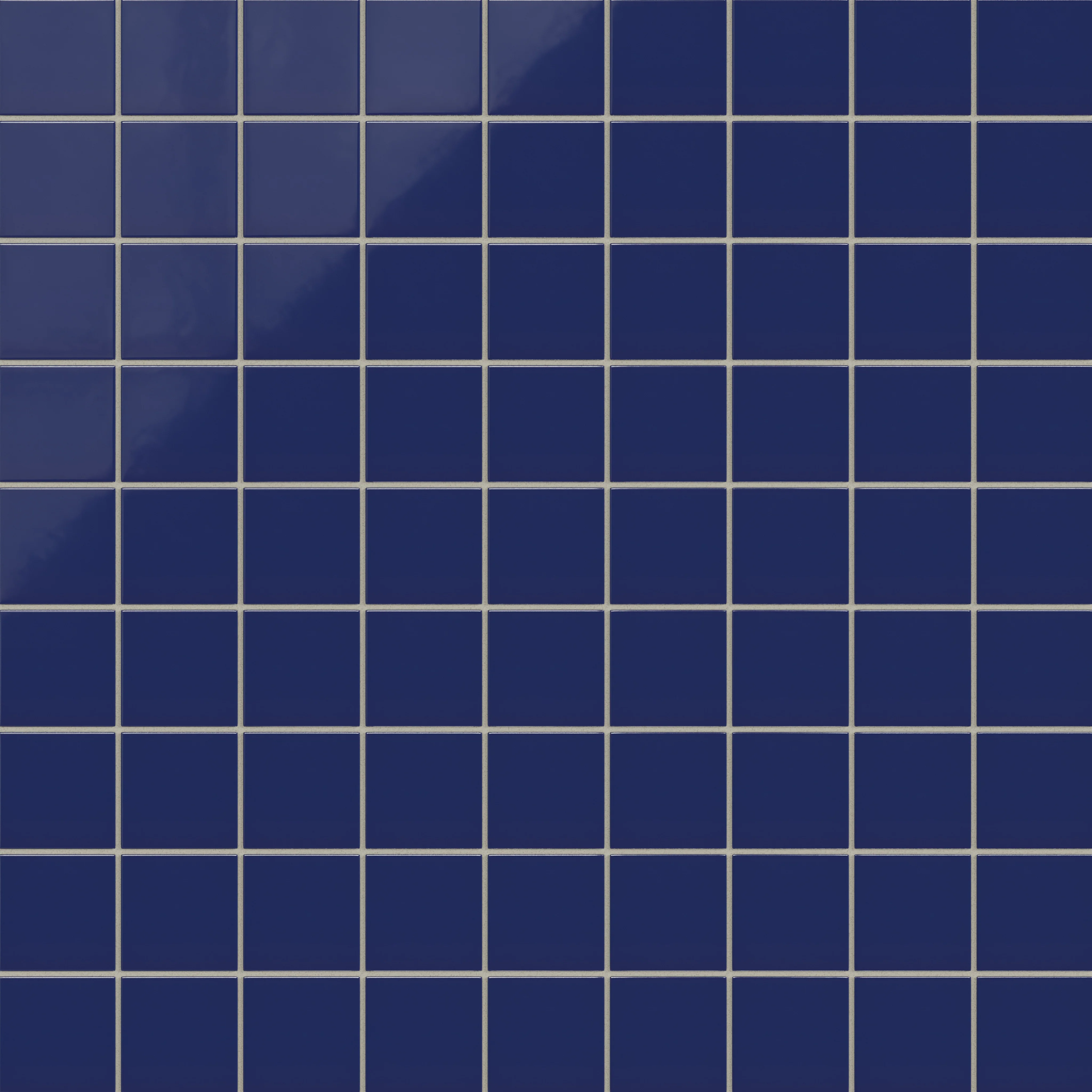 3x3 Straight Set Sheeted Natural Press Ceramic Mosaic Tile in Ultramarine Gloss - Rockland Interiors Inc.