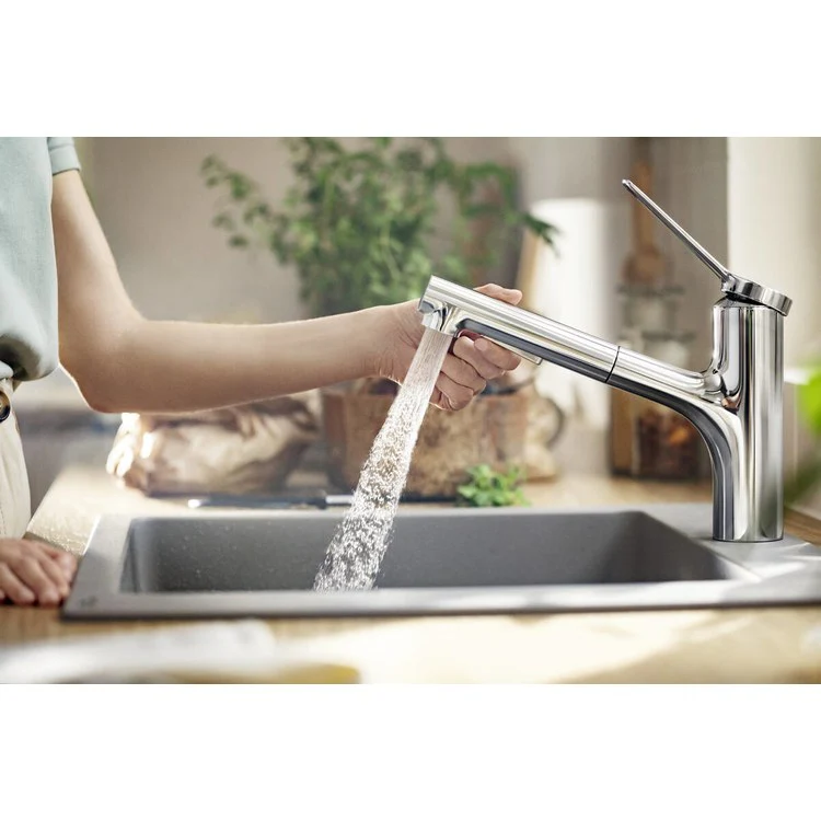 Kitchen Faucet Zesis 1 Lever Chrome 150 DEG Swivel 1 Hole 1.75 Gallons per Minute - Rockland Interiors Inc.