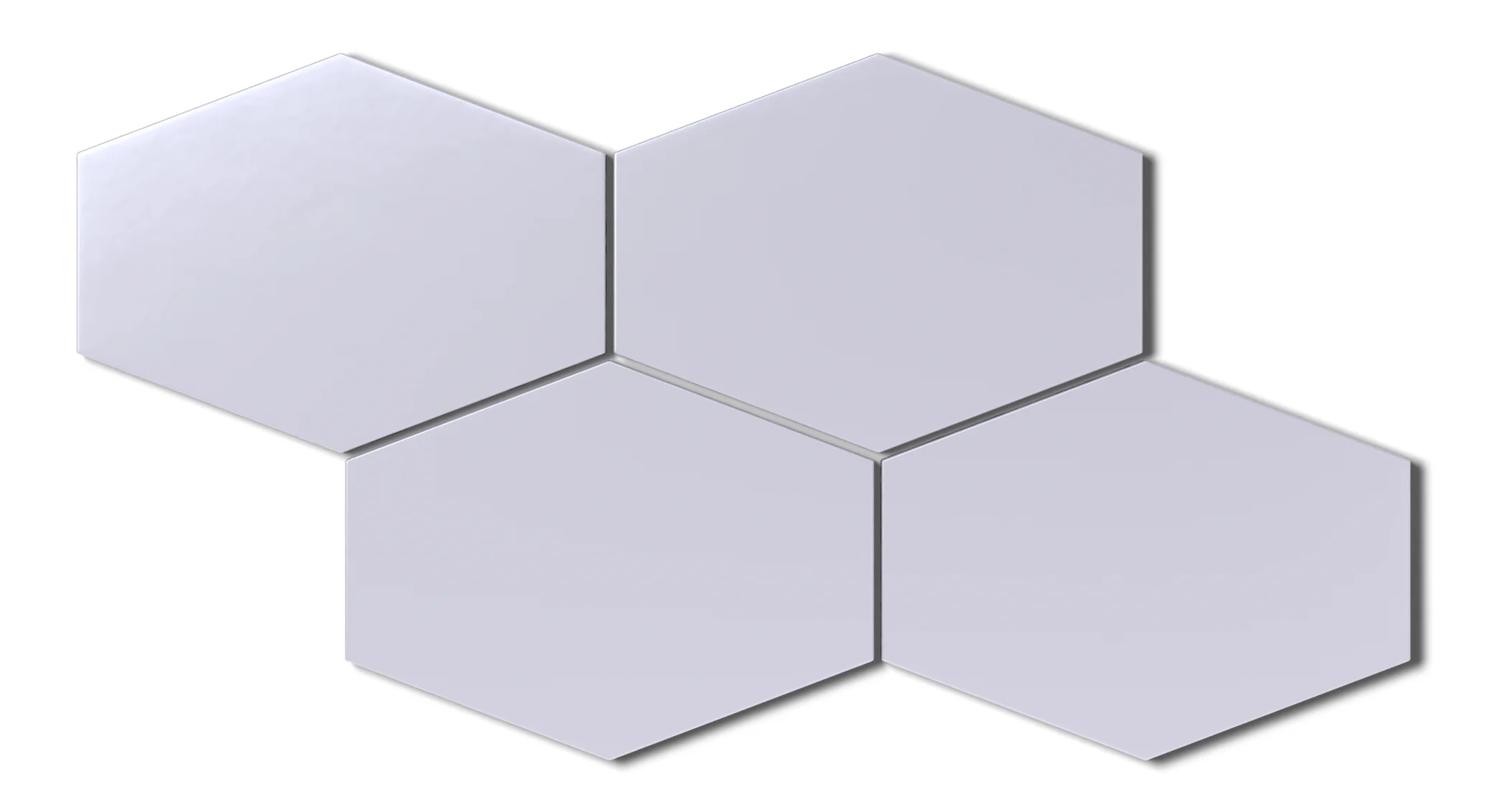 Elongated Hexagon Natural Press Ceramic Tile in Amethyst Matte - Rockland Interiors Inc.
