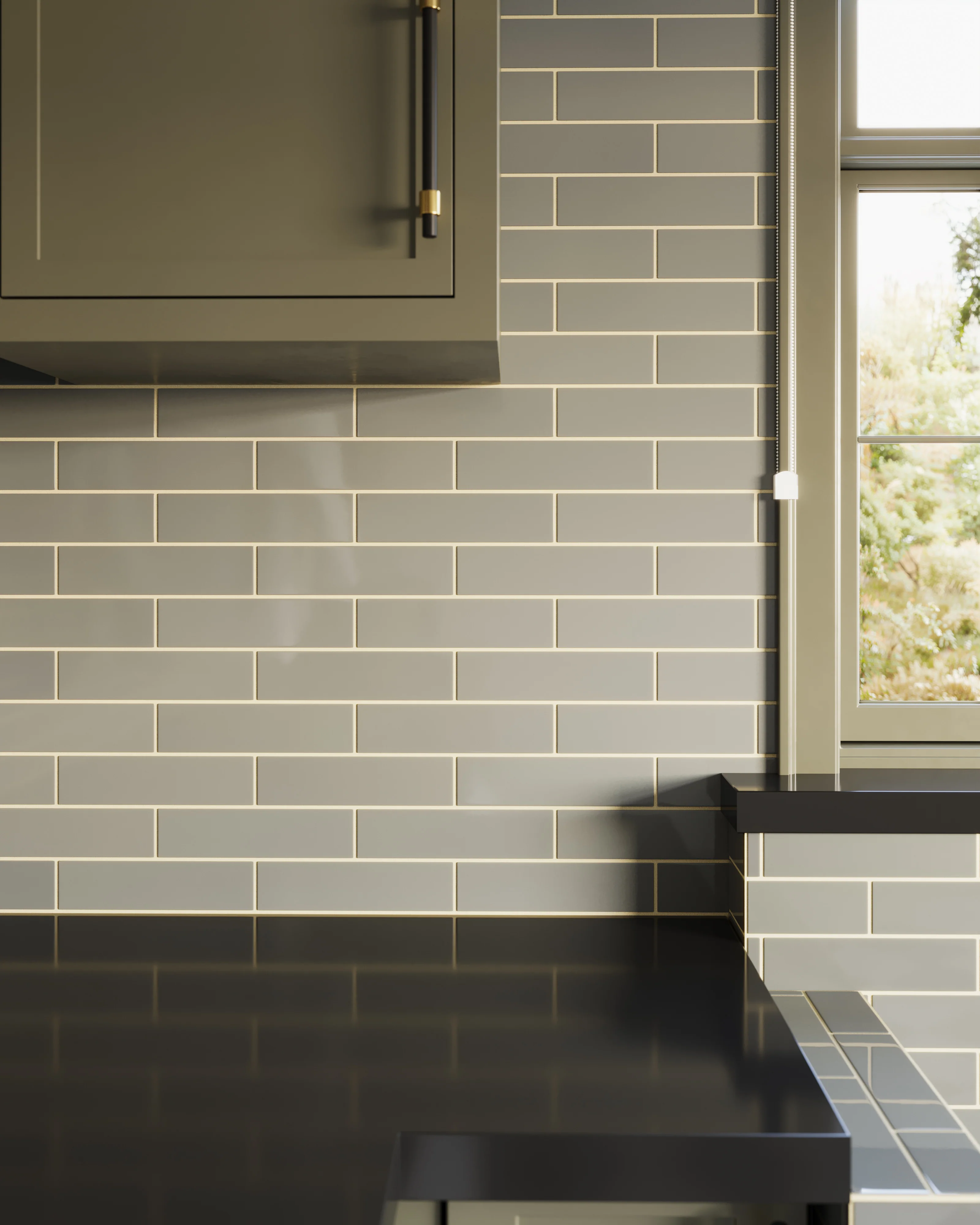 2x8 Natural Press Ceramic Tile in Puget Sound Gloss - Rockland Interiors Inc.