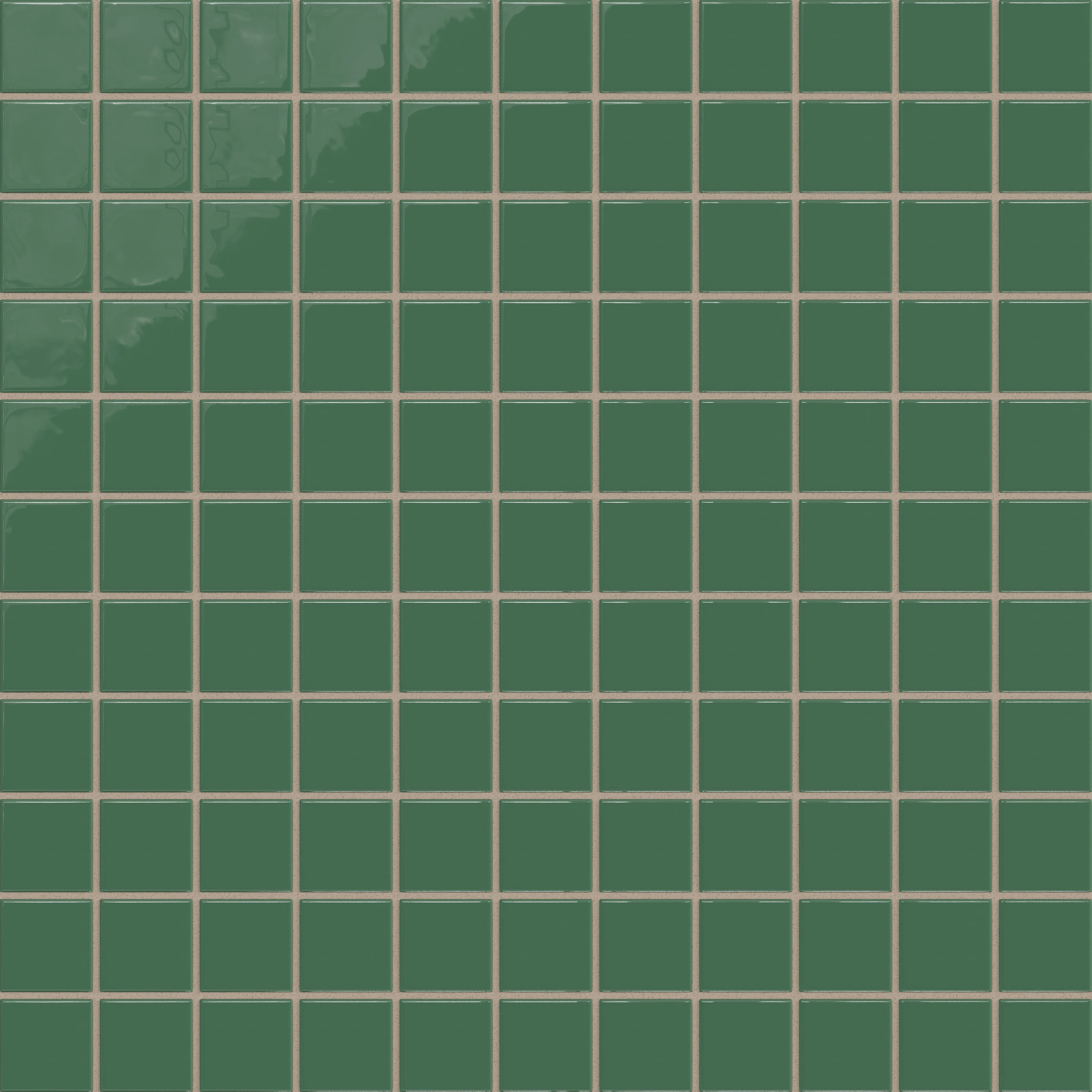 2x2 Straight Set Sheeted Natural Press Ceramic Mosaic Tile in Viridian Gloss - Rockland Interiors Inc.