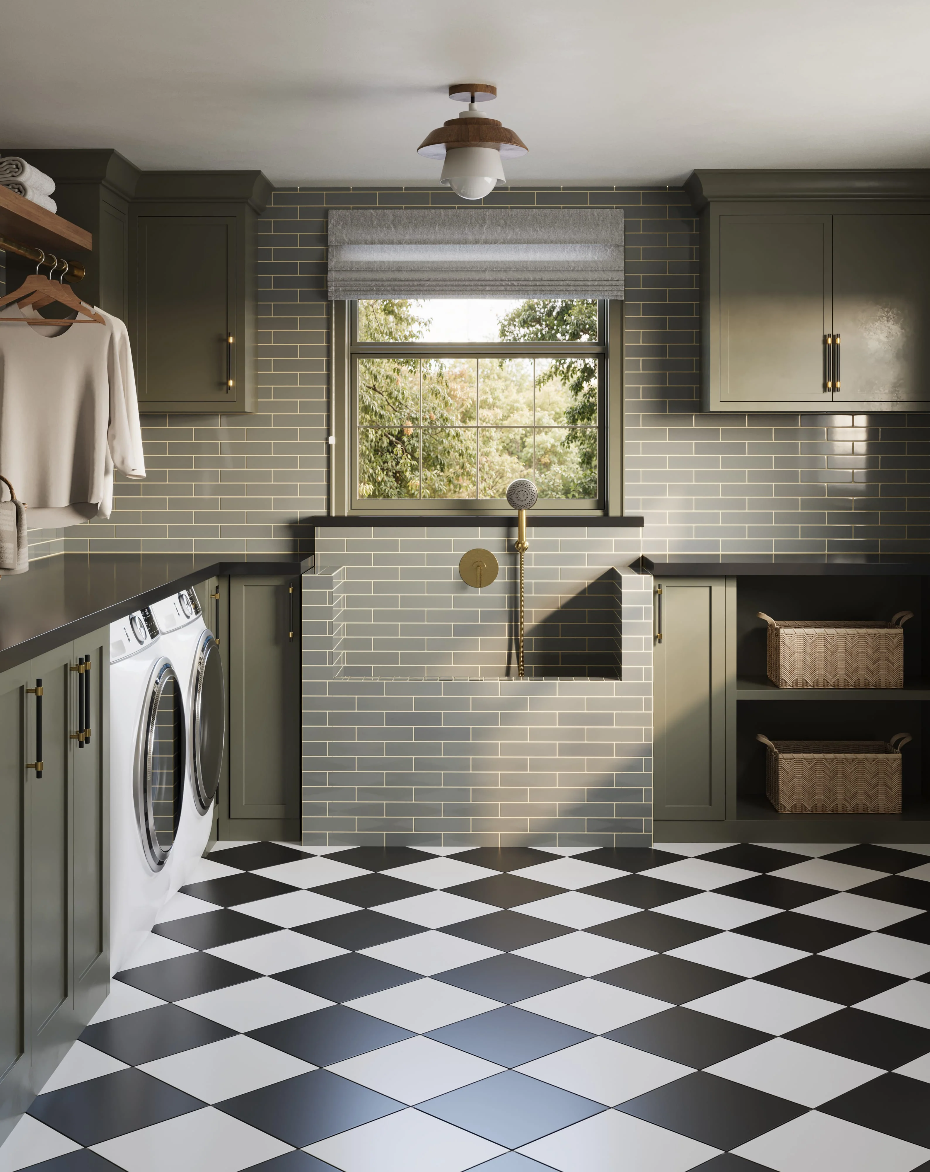 12x12 Natural Press Ceramic Tile in Salt Creek and Bone Black - Rockland Interiors Inc.