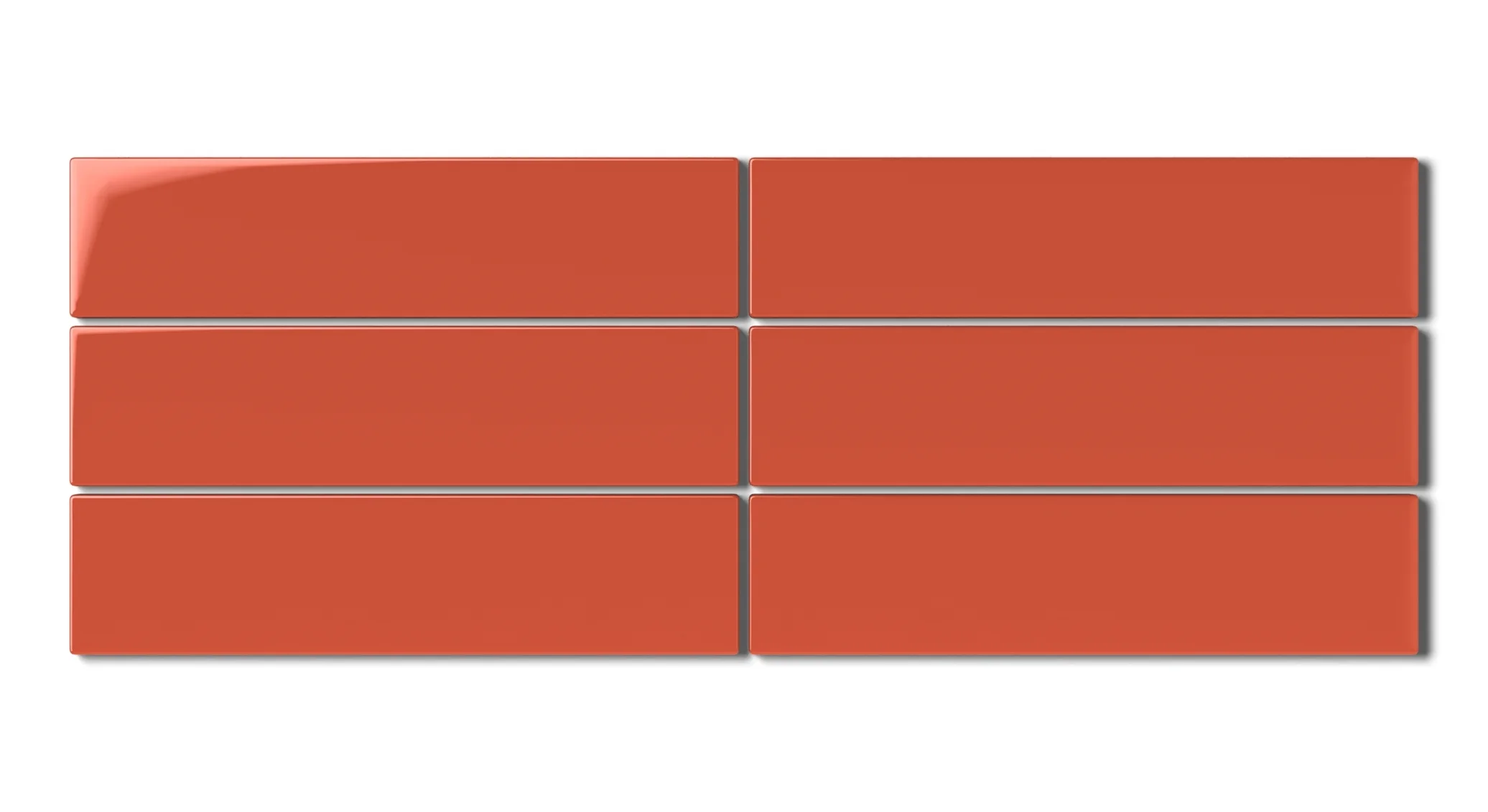 2x8 Natural Press Ceramic Tile in Vermillion Gloss - Rockland Interiors Inc.
