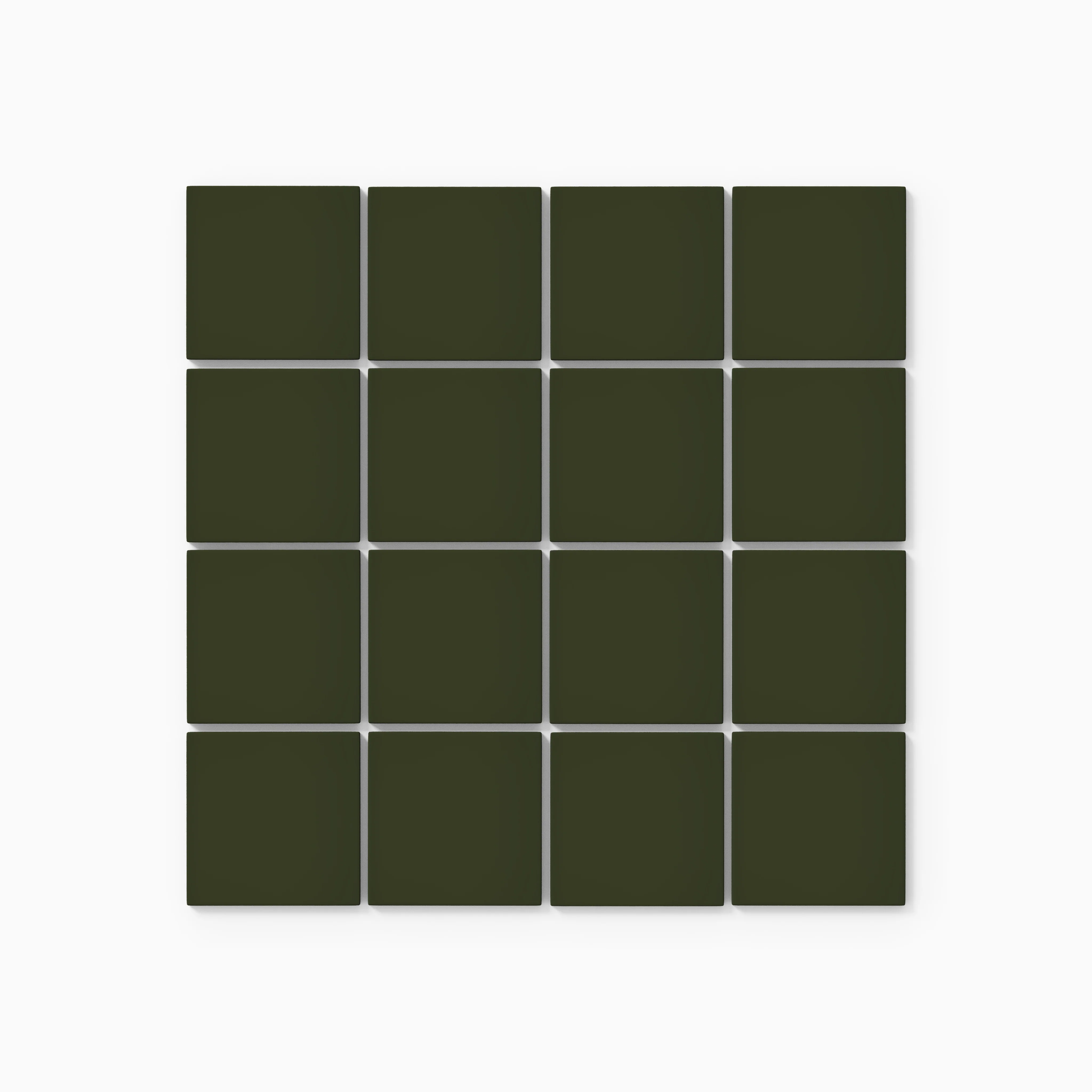 3x3 Straight Set Sheeted Natural Press Ceramic Mosaic Tile in Green Apatite Matte - Rockland Interiors Inc.