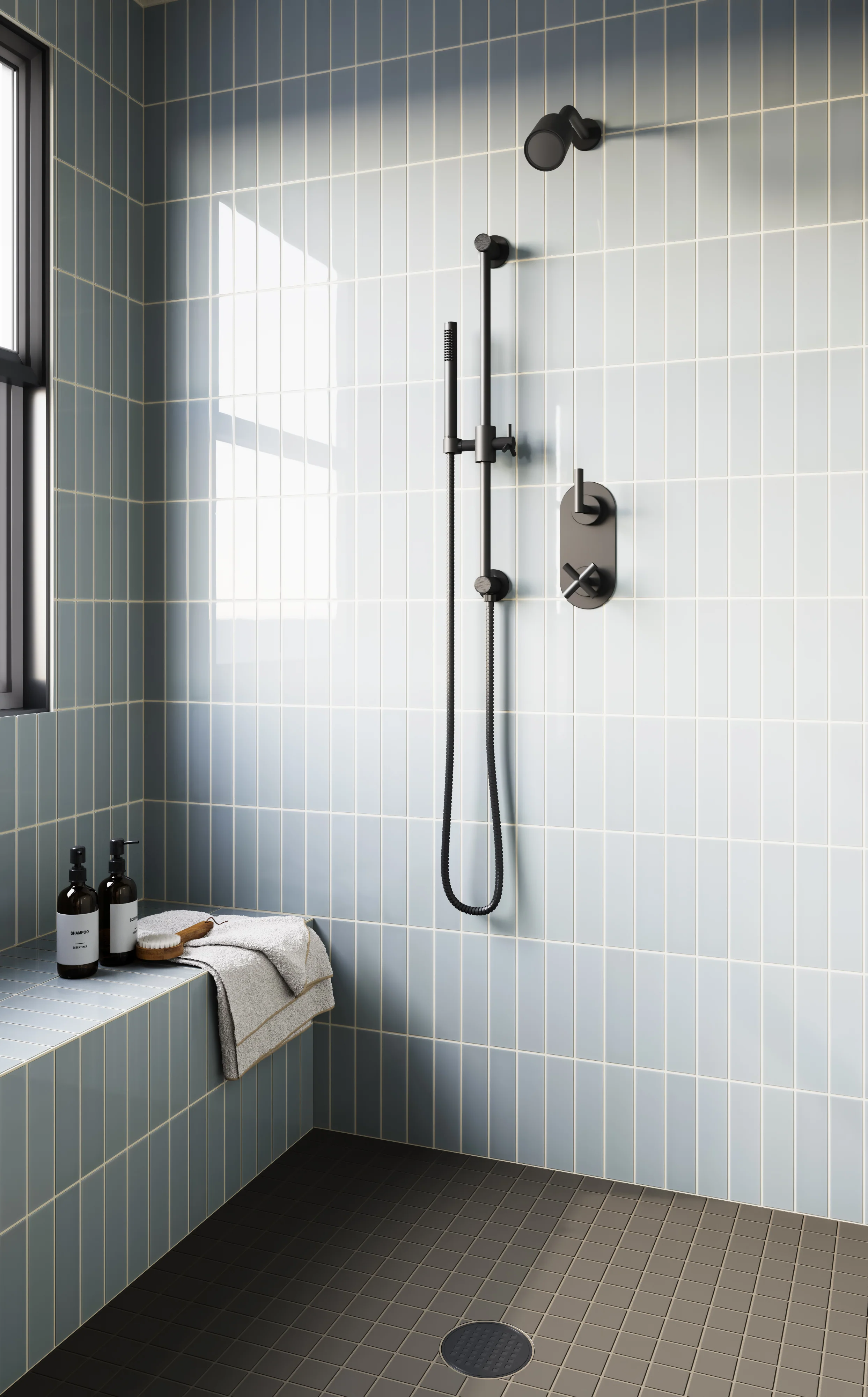 2x8 Natural Press Ceramic Tile in Alberta Blue Gloss - Rockland Interiors Inc.