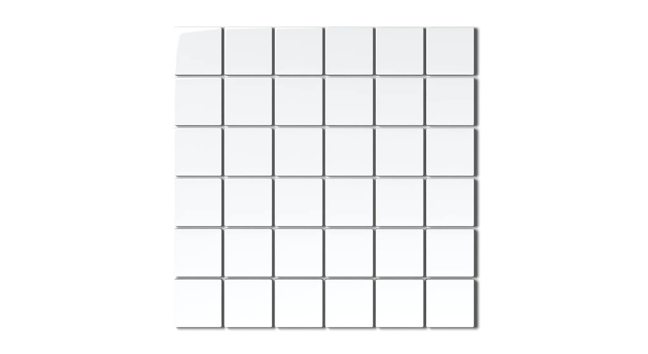 2x2 Straight Set Sheeted Natural Press Ceramic Mosaic Tile in Gesso Gloss - Rockland Interiors Inc.